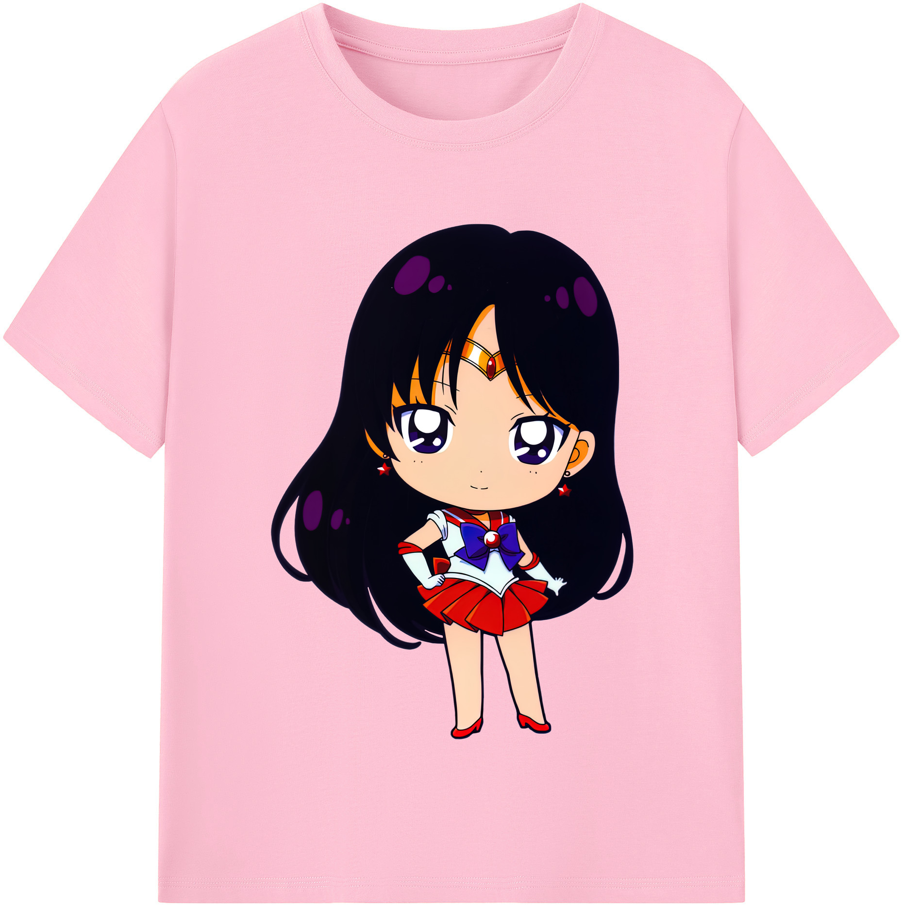（画像用） 美少女戦士セーラームーン 火野レイ ひの レイ Sailor Moon Hino Rei （セーラーマーズ,Sailor Mars） 綿100％半袖Tシャツ（フロントプリント）