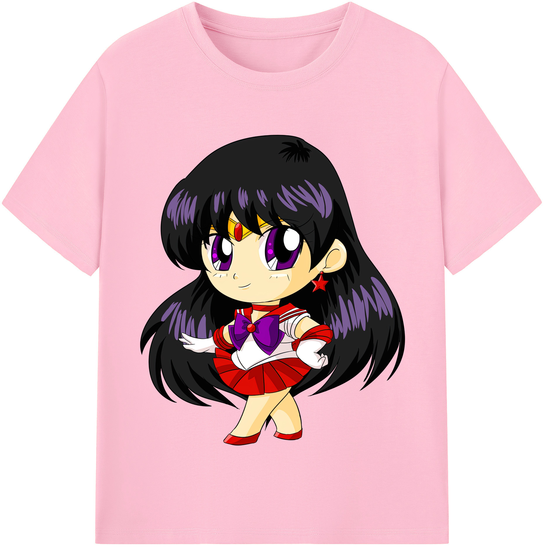 （画像用） 美少女戦士セーラームーン 火野レイ ひの レイ Sailor Moon Hino Rei （セーラーマーズ,Sailor Mars） 綿100％半袖Tシャツ（フロントプリント）