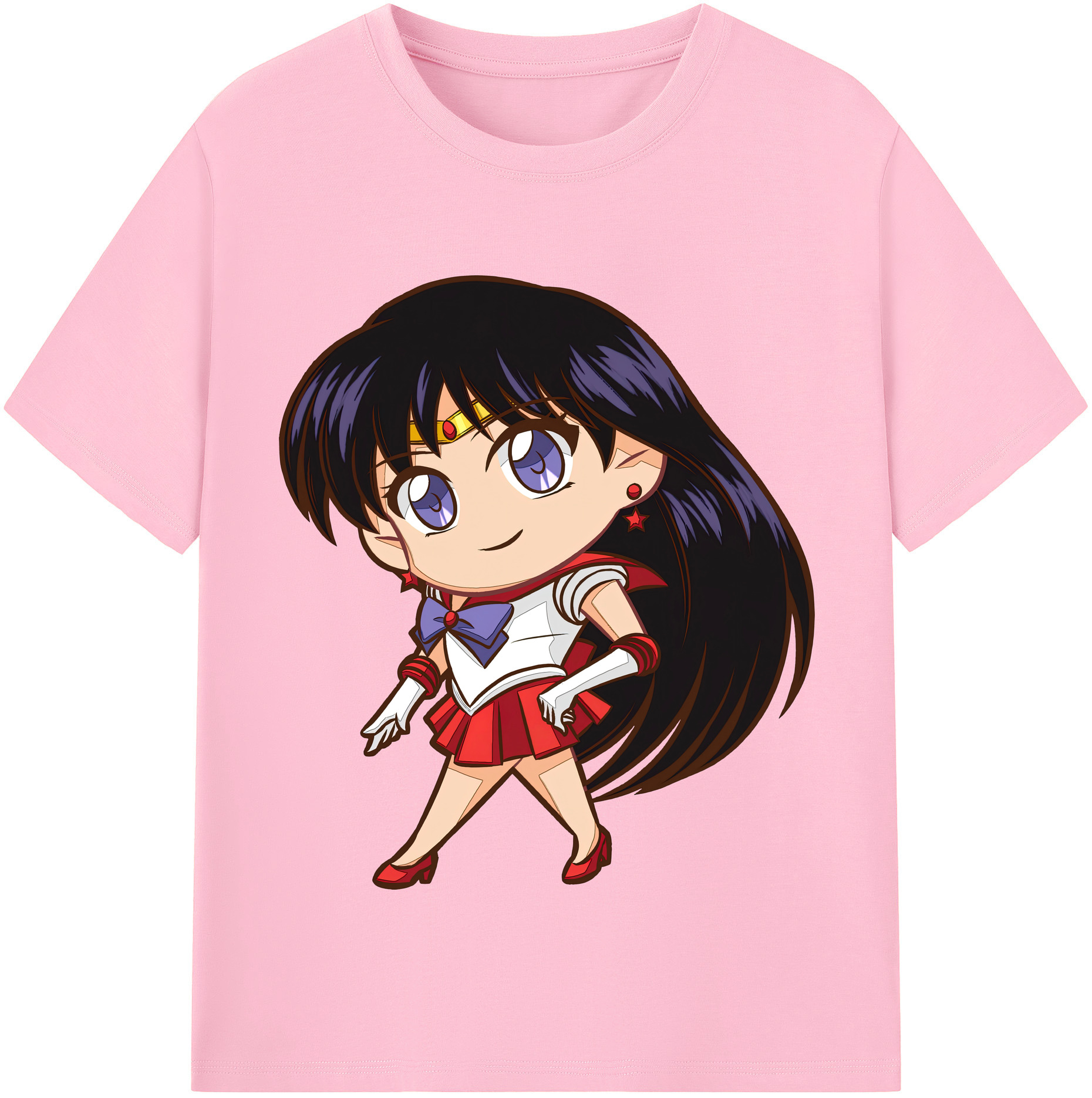 （画像用） 美少女戦士セーラームーン 火野レイ ひの レイ Sailor Moon Hino Rei （セーラーマーズ,Sailor Mars） 綿100％半袖Tシャツ（フロントプリント）