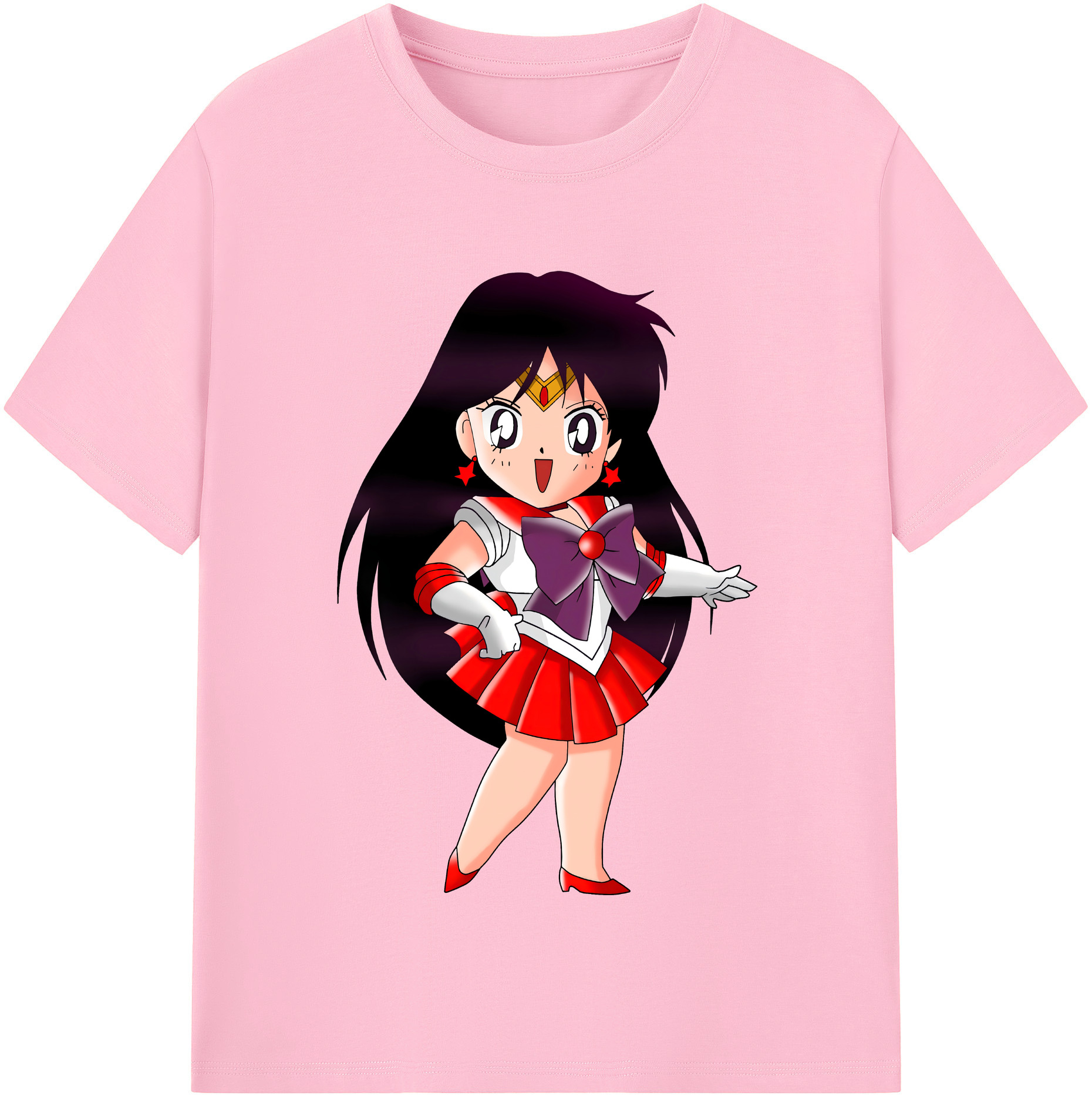 （画像用） 美少女戦士セーラームーン 火野レイ ひの レイ Sailor Moon Hino Rei （セーラーマーズ,Sailor Mars） 綿100％半袖Tシャツ（フロントプリント）