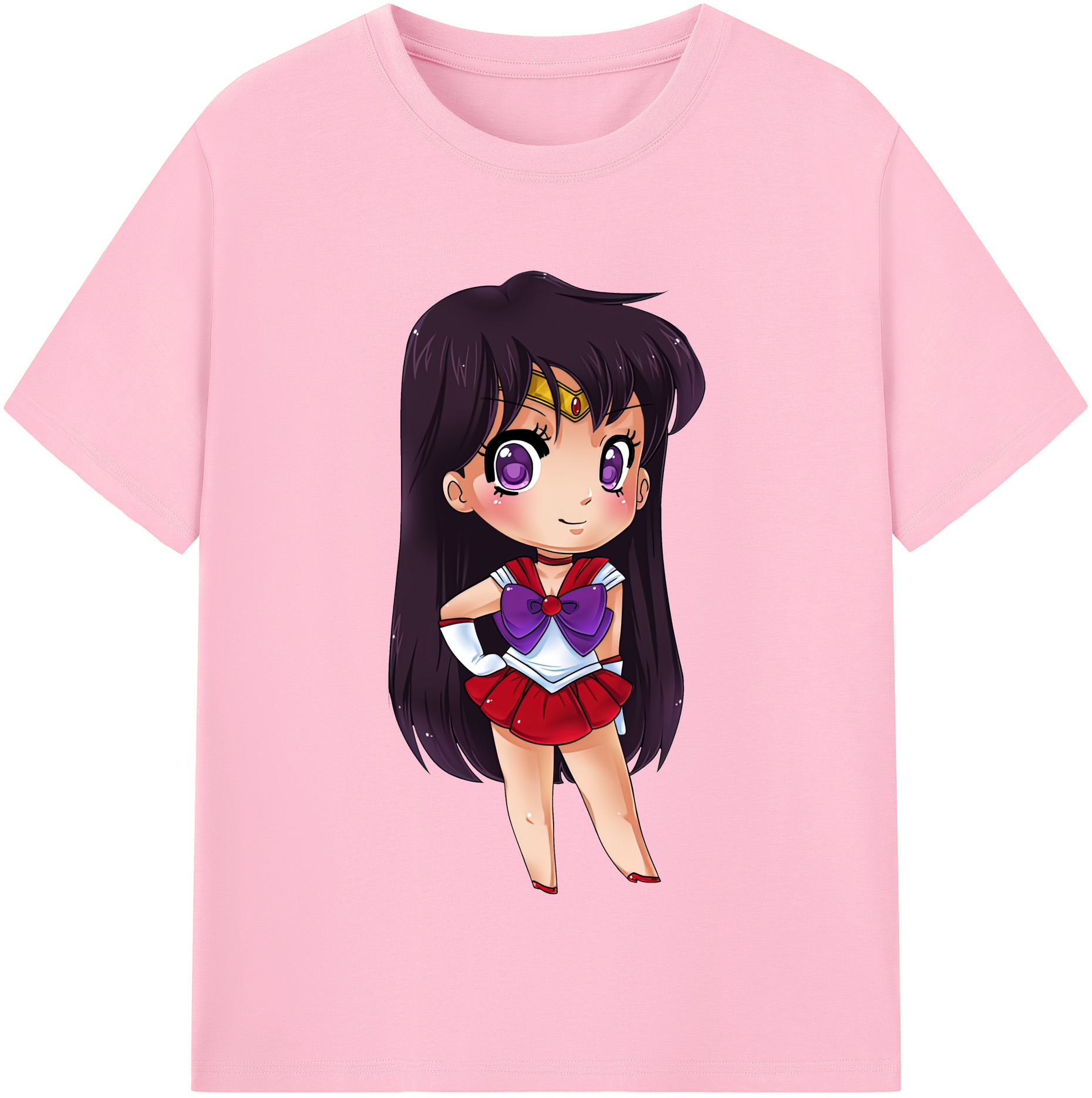 （画像用） 美少女戦士セーラームーン 火野レイ ひの レイ Sailor Moon Hino Rei （セーラーマーズ,Sailor Mars） 綿100％半袖Tシャツ（フロントプリント）