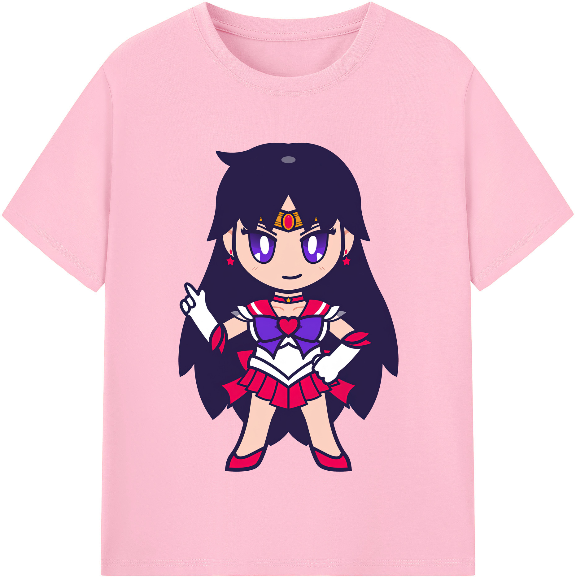 （画像用） 美少女戦士セーラームーン 火野レイ ひの レイ Sailor Moon Hino Rei （セーラーマーズ,Sailor Mars） 綿100％半袖Tシャツ（フロントプリント）