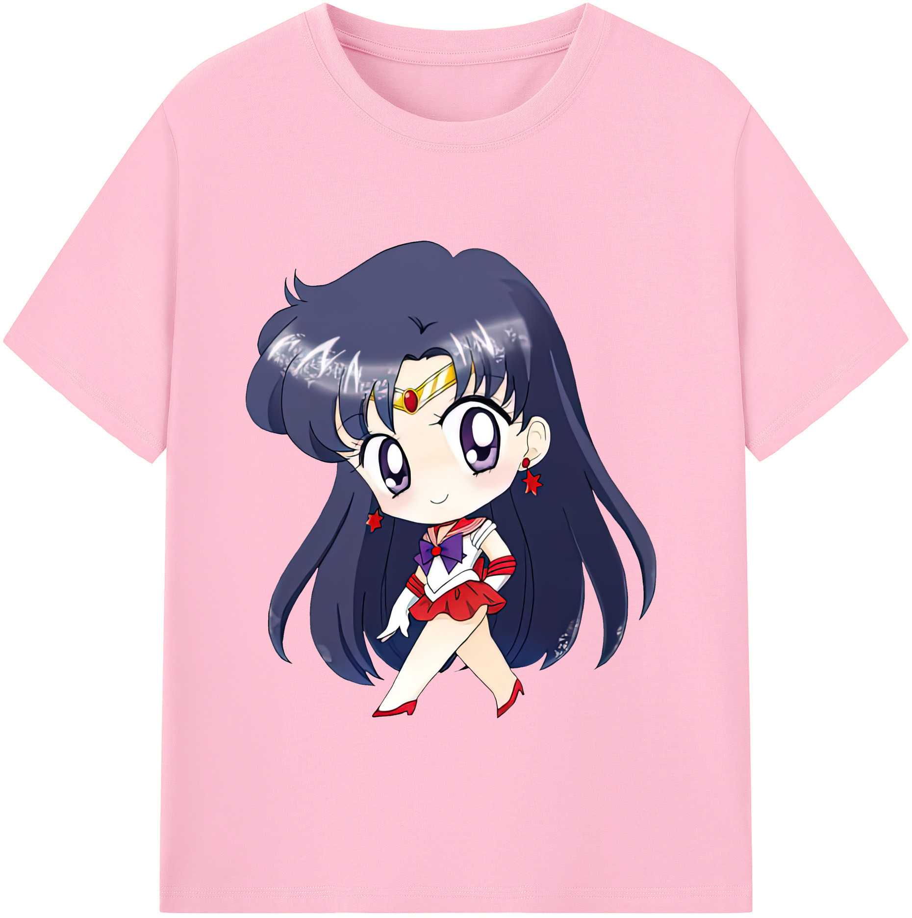 （画像用） 美少女戦士セーラームーン 火野レイ ひの レイ Sailor Moon Hino Rei （セーラーマーズ,Sailor Mars） 綿100％半袖Tシャツ（フロントプリント）