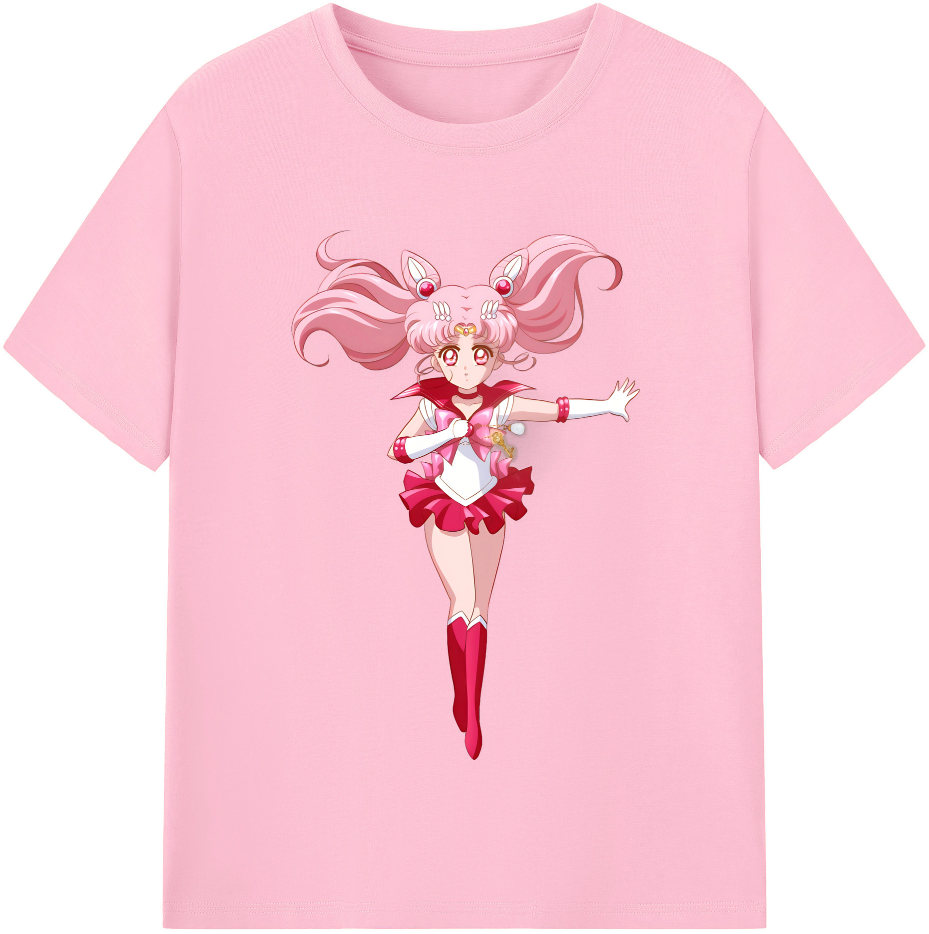 （画像用） 美少女戦士セーラームーン ちびうさ Sailor Moon Chibiusa Tsukino Usagi Small Lady Serenity 綿100％半袖Tシャツ（フロントプリント）