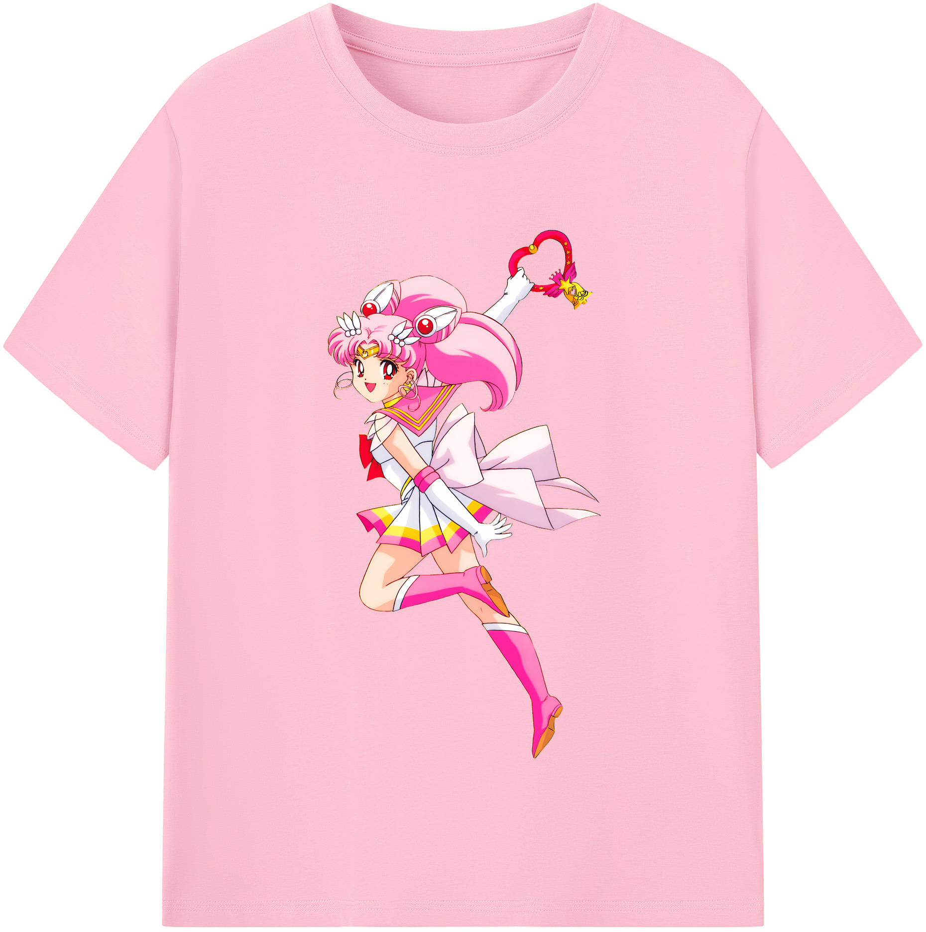 （画像用） 美少女戦士セーラームーン ちびうさ Sailor Moon Chibiusa Tsukino Usagi Small Lady Serenity 綿100％半袖Tシャツ（フロントプリント）