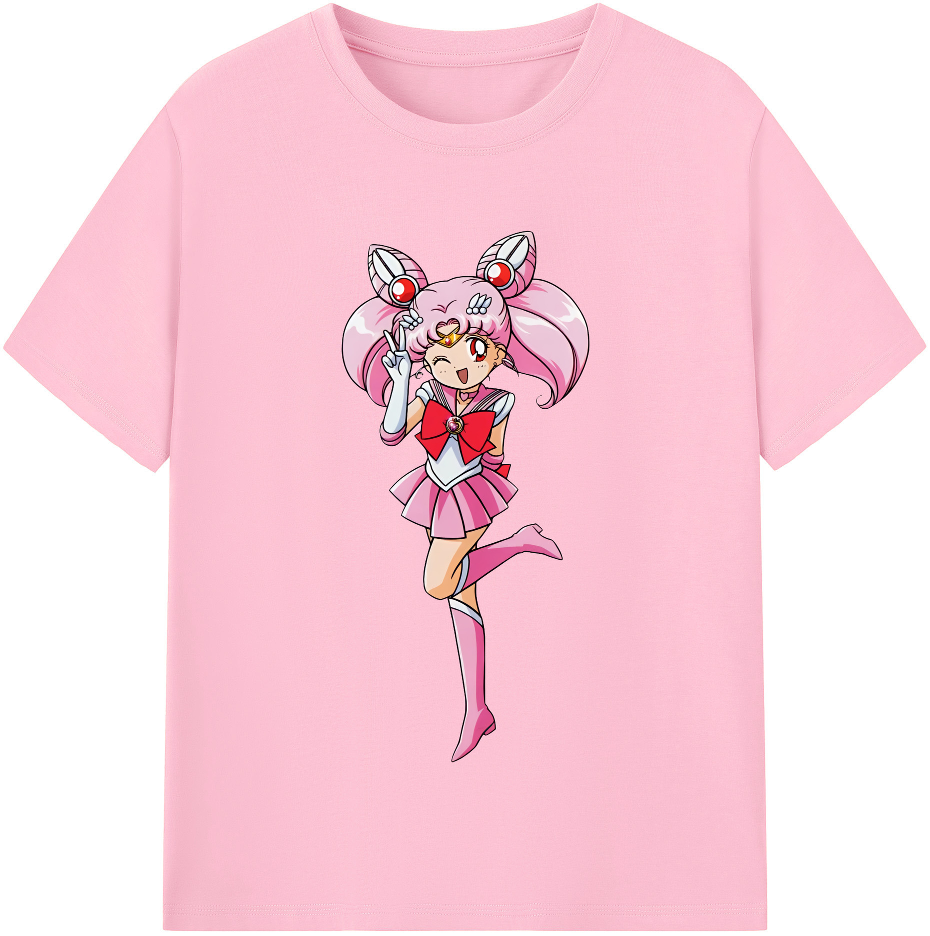 （画像用） 美少女戦士セーラームーン ちびうさ Sailor Moon Chibiusa Tsukino Usagi Small Lady Serenity 綿100％半袖Tシャツ（フロントプリント）