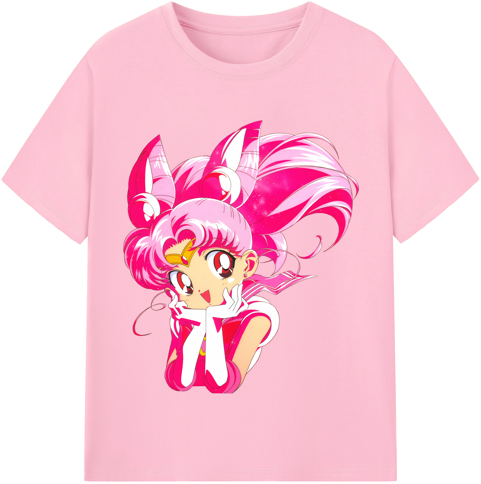 （画像用） 美少女戦士セーラームーン ちびうさ Sailor Moon Chibiusa Tsukino Usagi Small Lady Serenity 綿100％半袖Tシャツ（フロントプリント）