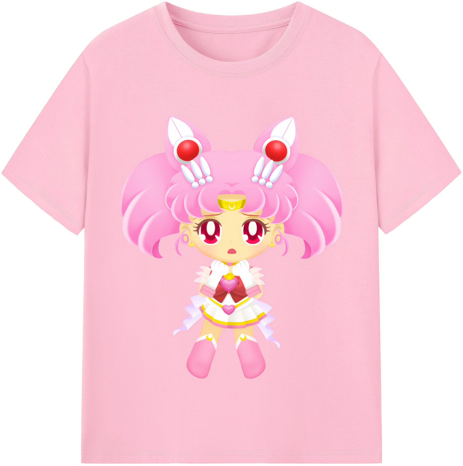 （画像用） 美少女戦士セーラームーン ちびうさ Sailor Moon Chibiusa Tsukino Usagi Small Lady Serenity 綿100％半袖Tシャツ（フロントプリント）