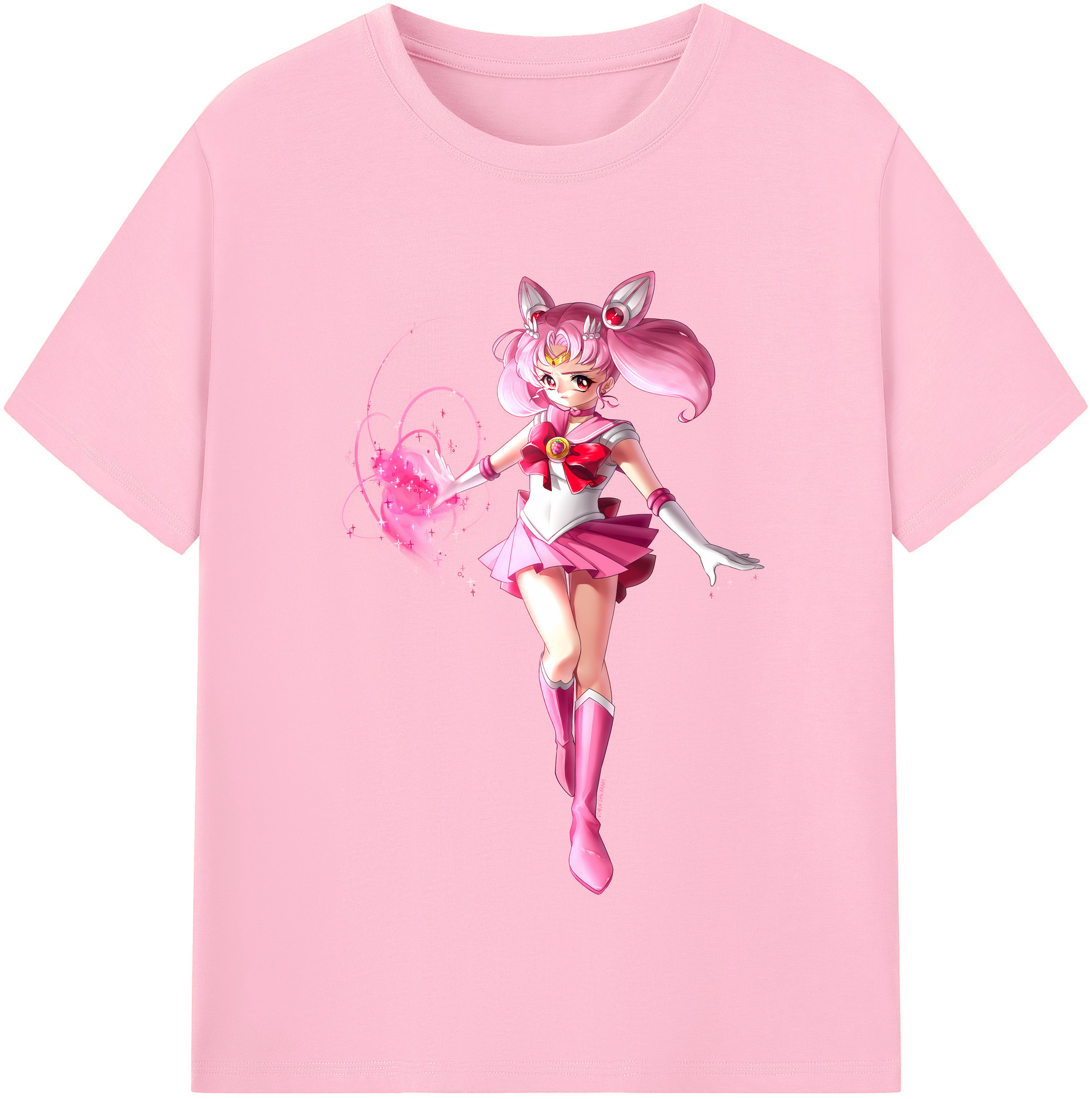 （画像用） 美少女戦士セーラームーン ちびうさ Sailor Moon Chibiusa Tsukino Usagi Small Lady Serenity 綿100％半袖Tシャツ（フロントプリント）