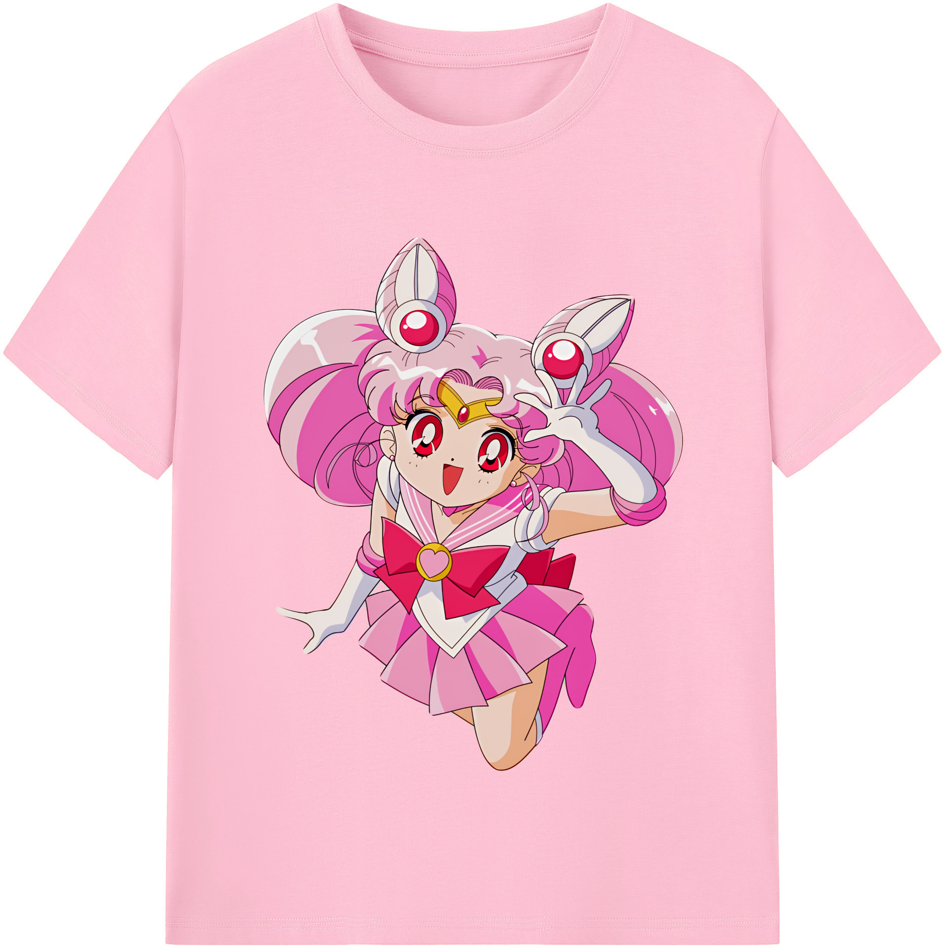 （画像用） 美少女戦士セーラームーン ちびうさ Sailor Moon Chibiusa Tsukino Usagi Small Lady Serenity 綿100％半袖Tシャツ（フロントプリント）
