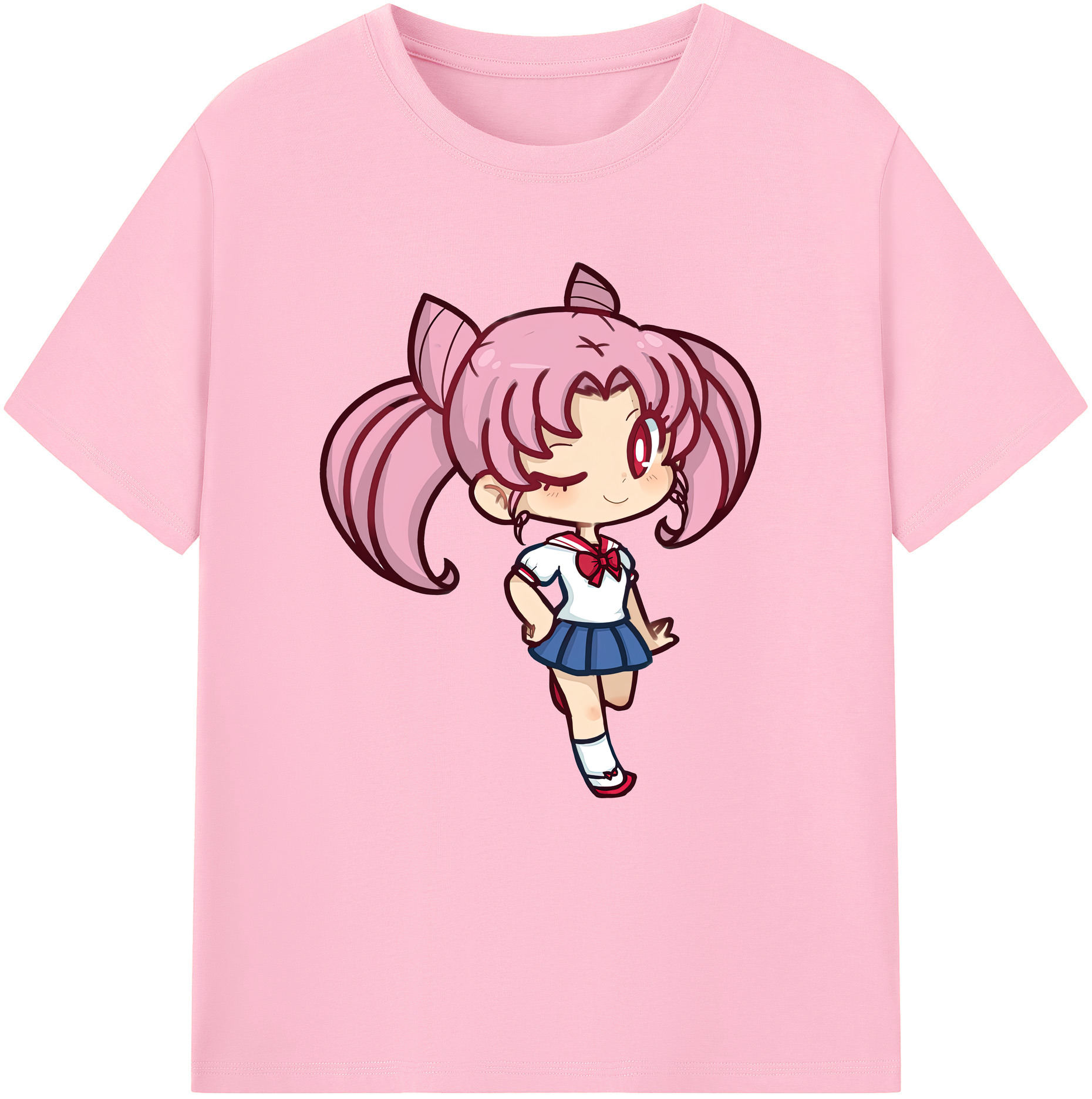 （画像用） 美少女戦士セーラームーン ちびうさ Sailor Moon Chibiusa Tsukino Usagi Small Lady Serenity 綿100％半袖Tシャツ（フロントプリント）