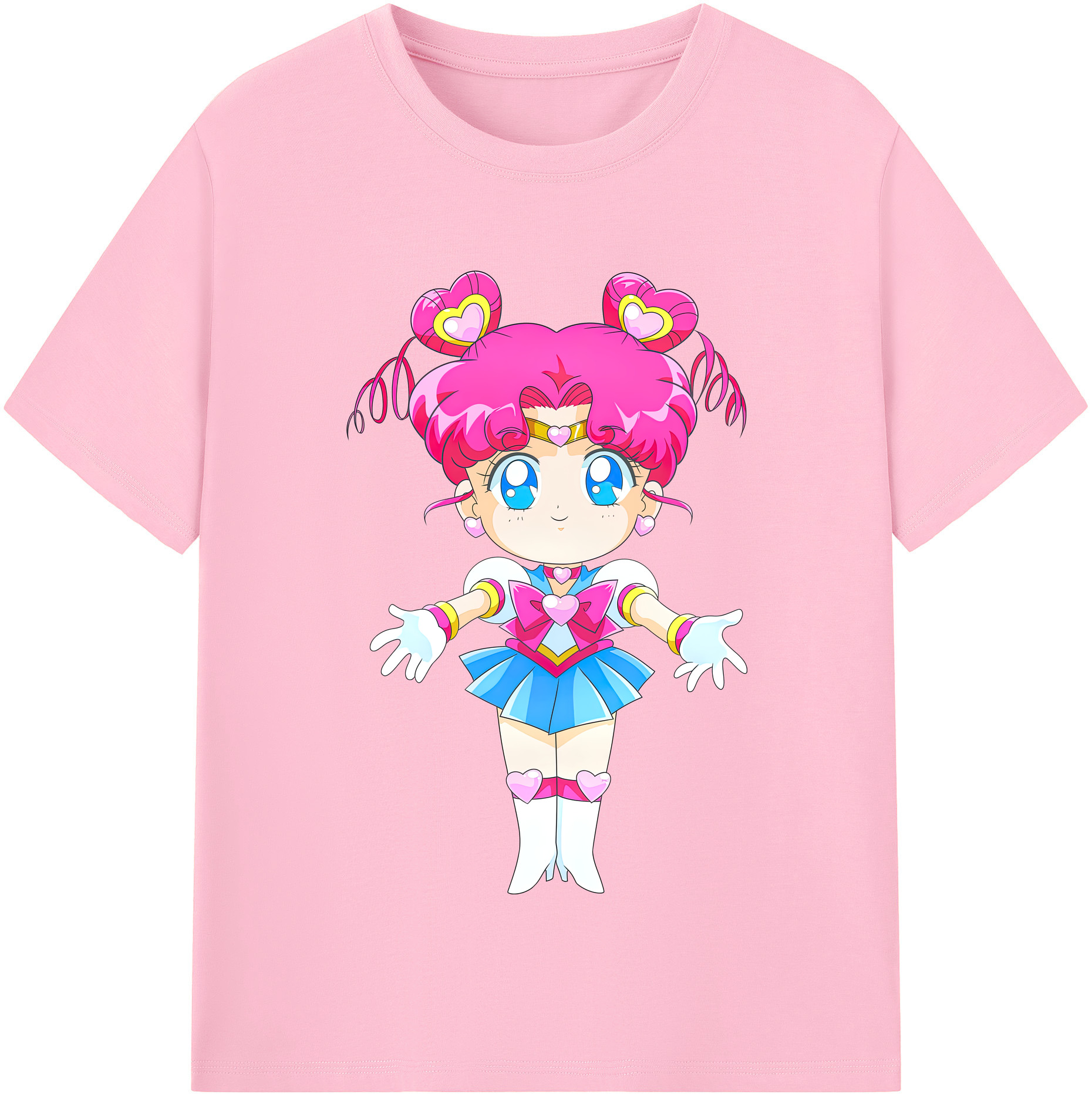 （画像用） 美少女戦士セーラームーン ちびうさ Sailor Moon Chibiusa Tsukino Usagi Small Lady Serenity 綿100％半袖Tシャツ（フロントプリント）