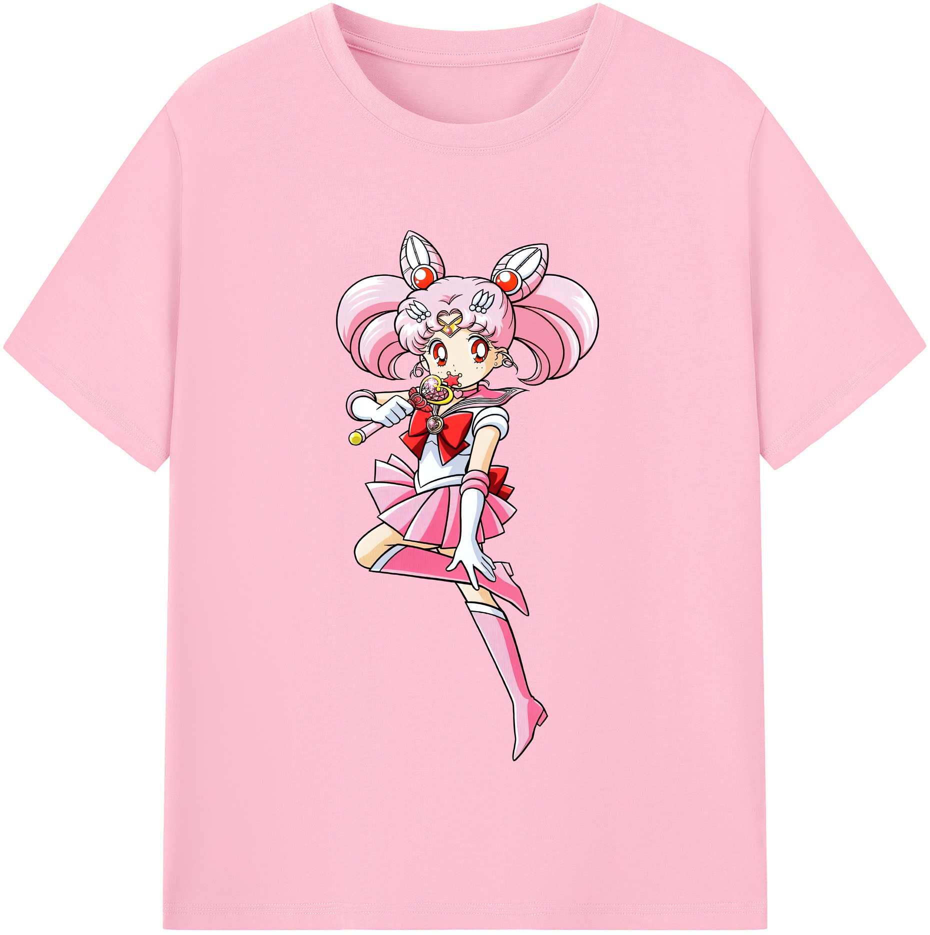 （画像用） 美少女戦士セーラームーン ちびうさ Sailor Moon Chibiusa Tsukino Usagi Small Lady Serenity 綿100％半袖Tシャツ（フロントプリント）