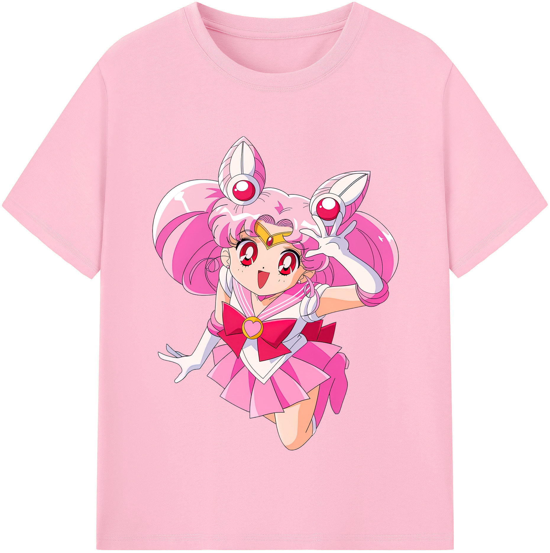 （画像用） 美少女戦士セーラームーン ちびうさ Sailor Moon Chibiusa Tsukino Usagi Small Lady Serenity 綿100％半袖Tシャツ（フロントプリント）