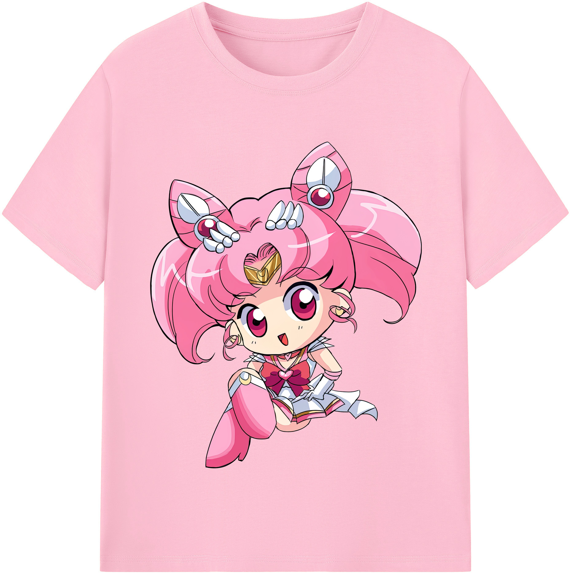 （画像用） 美少女戦士セーラームーン ちびうさ Sailor Moon Chibiusa Tsukino Usagi Small Lady Serenity 綿100％半袖Tシャツ（フロントプリント）