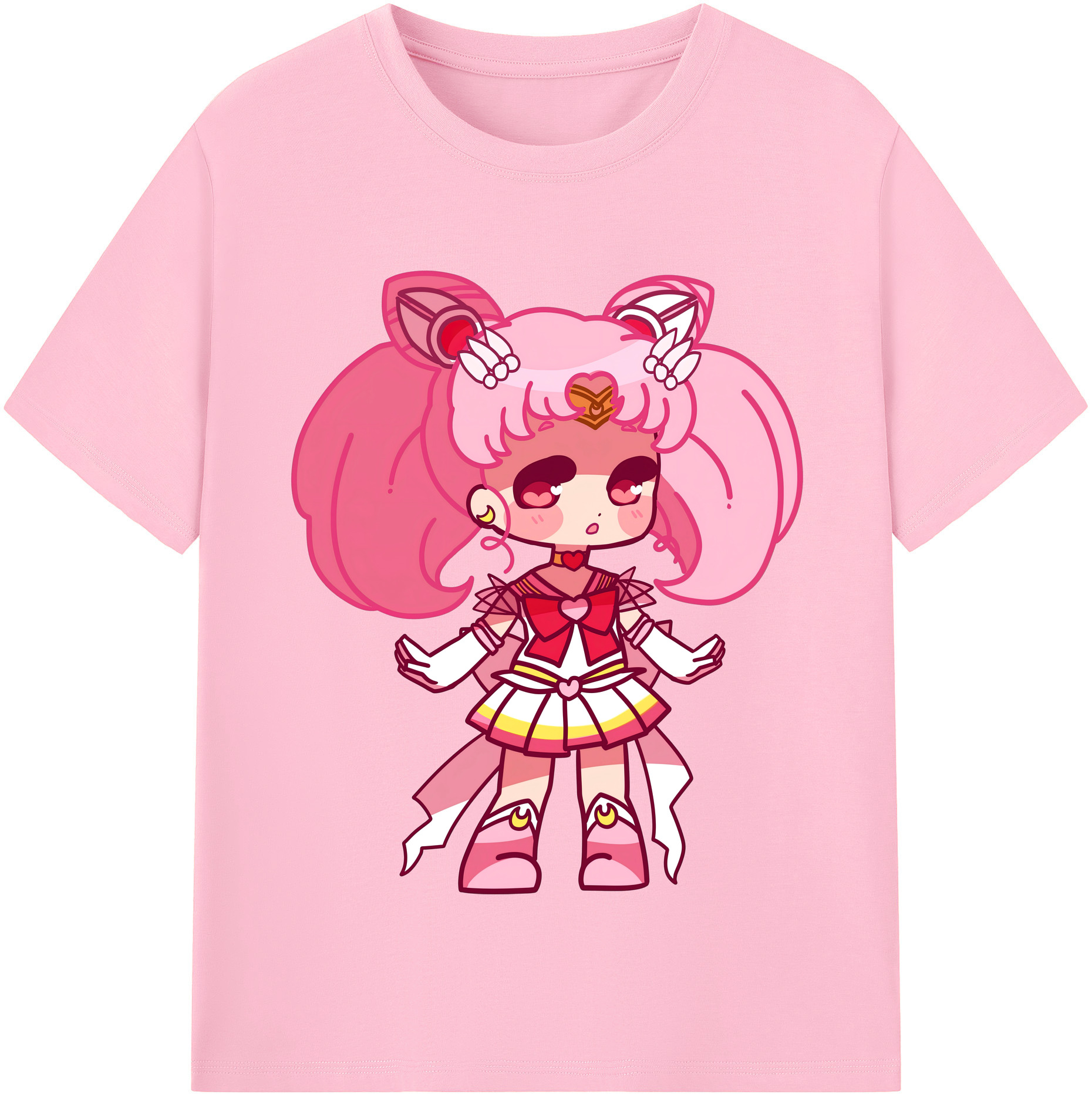 （画像用） 美少女戦士セーラームーン ちびうさ Sailor Moon Chibiusa Tsukino Usagi Small Lady Serenity 綿100％半袖Tシャツ（フロントプリント）