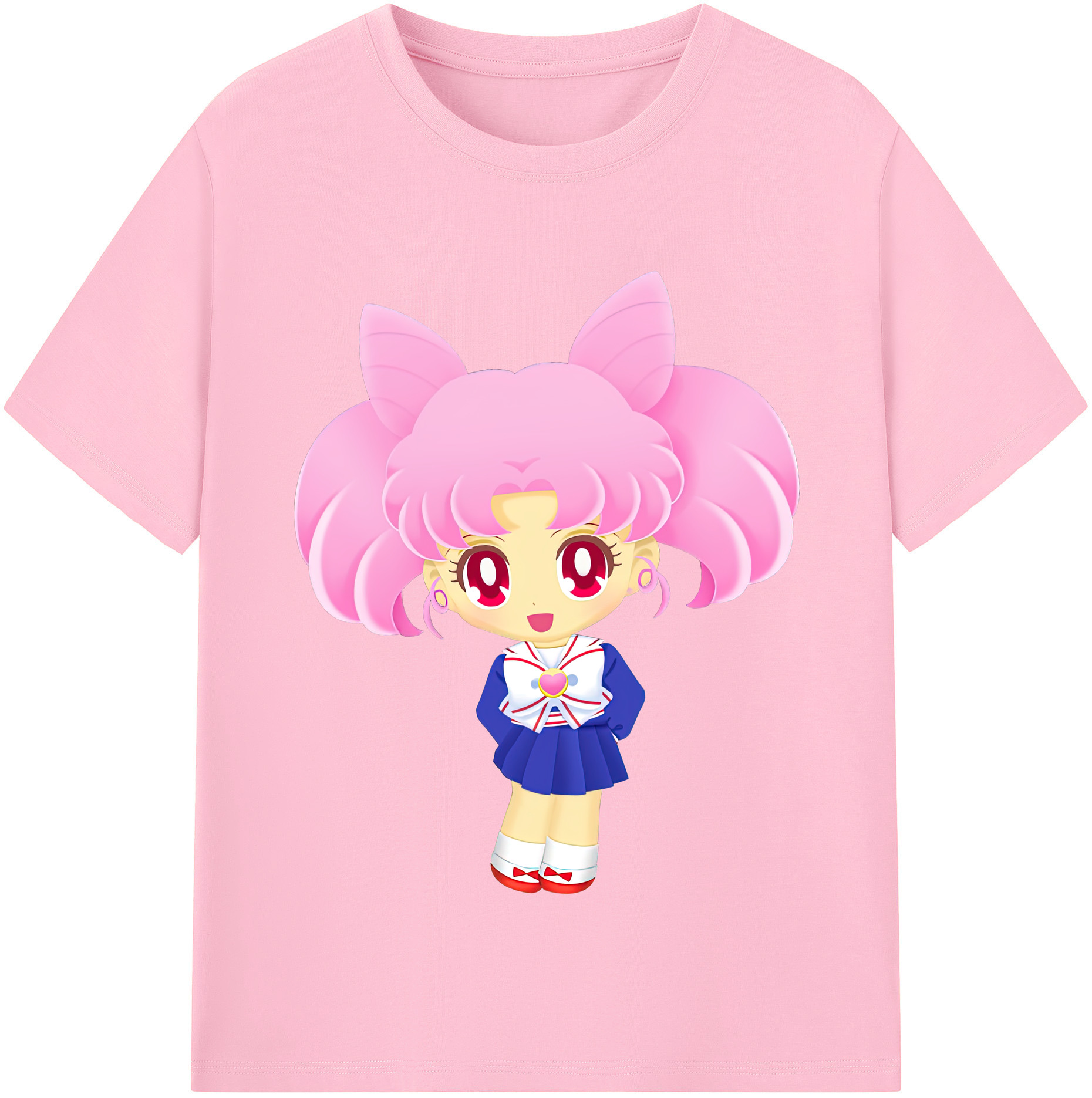 （画像用） 美少女戦士セーラームーン ちびうさ Sailor Moon Chibiusa Tsukino Usagi Small Lady Serenity 綿100％半袖Tシャツ（フロントプリント）