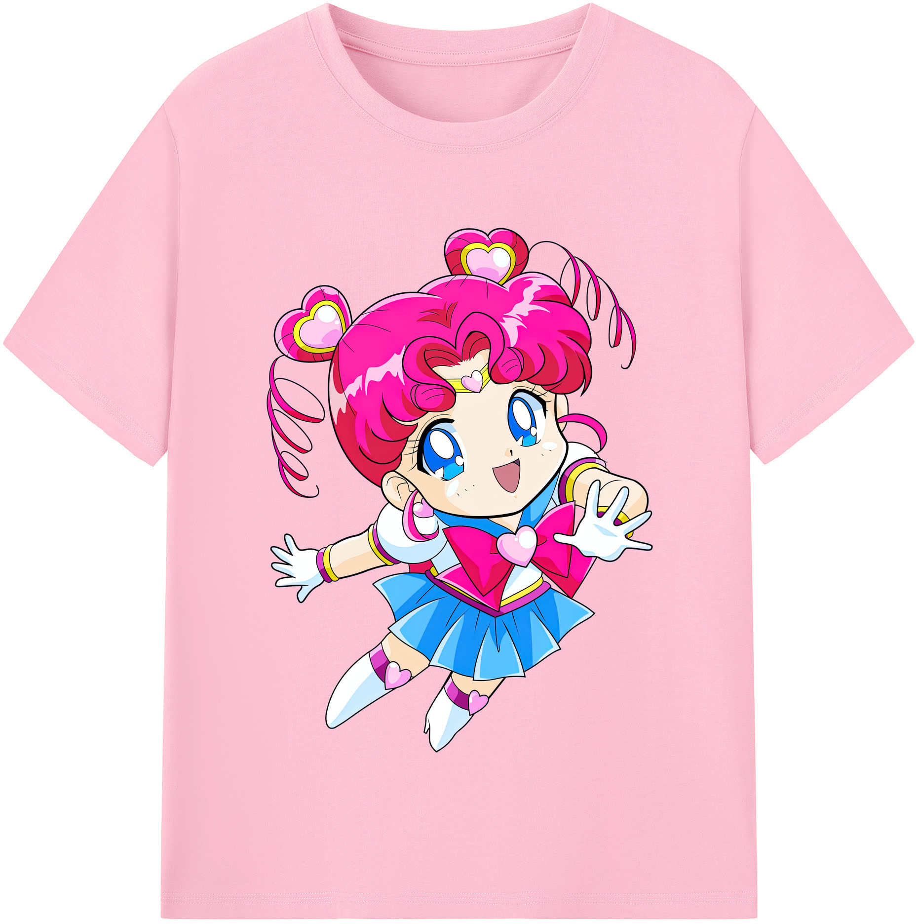 （画像用） 美少女戦士セーラームーン ちびうさ Sailor Moon Chibiusa Tsukino Usagi Small Lady Serenity 綿100％半袖Tシャツ（フロントプリント）