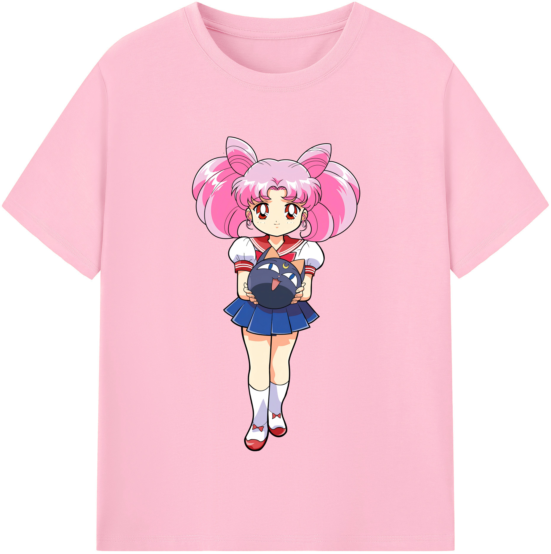 （画像用） 美少女戦士セーラームーン ちびうさ Sailor Moon Chibiusa Tsukino Usagi Small Lady Serenity 綿100％半袖Tシャツ（フロントプリント）
