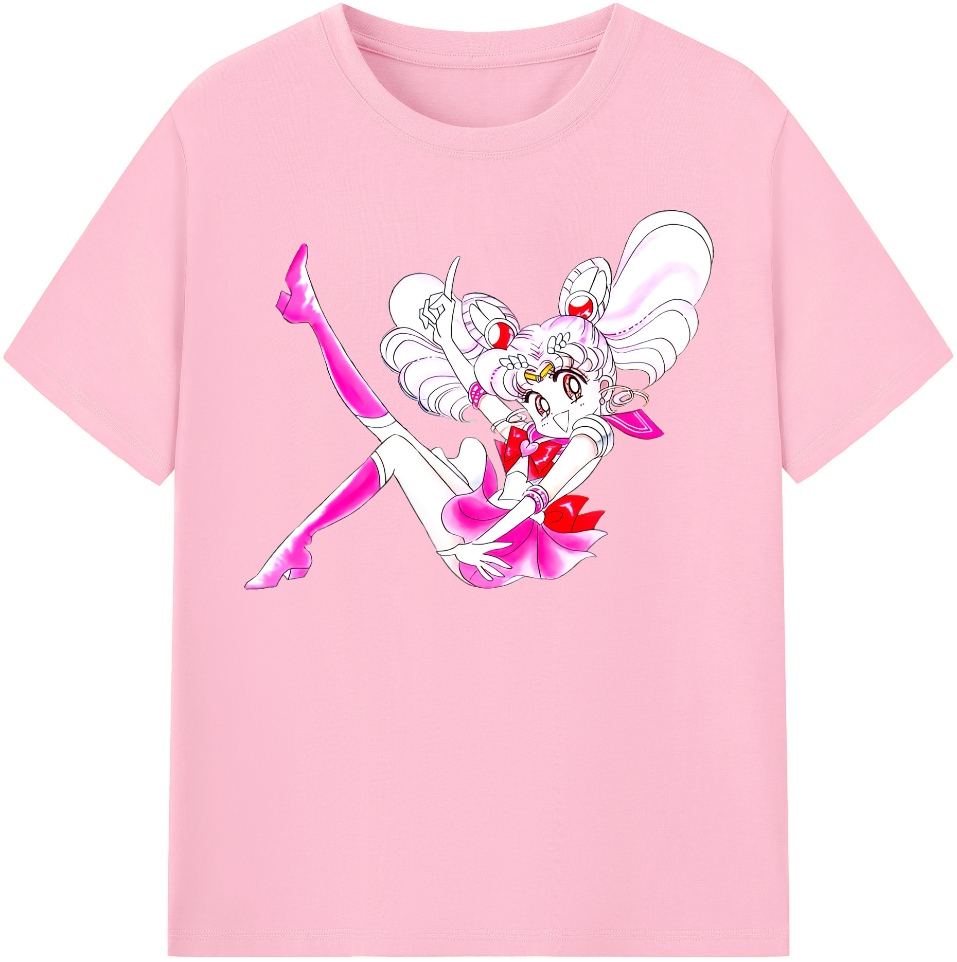 （画像用） 美少女戦士セーラームーン ちびうさ Sailor Moon Chibiusa Tsukino Usagi Small Lady Serenity 綿100％半袖Tシャツ（フロントプリント）