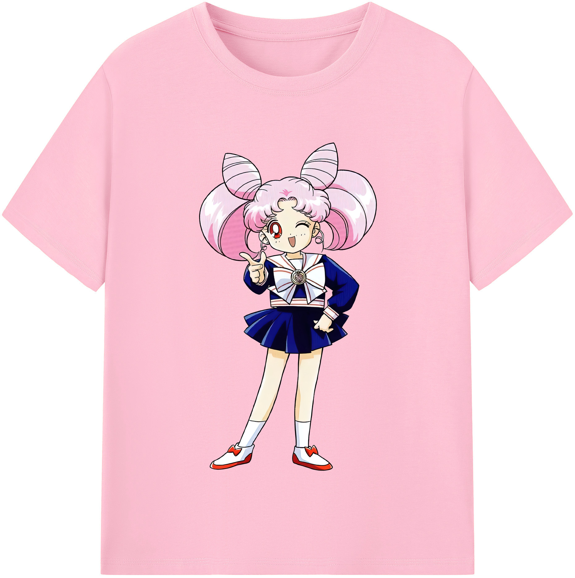 （画像用） 美少女戦士セーラームーン ちびうさ Sailor Moon Chibiusa Tsukino Usagi Small Lady Serenity 綿100％半袖Tシャツ（フロントプリント）