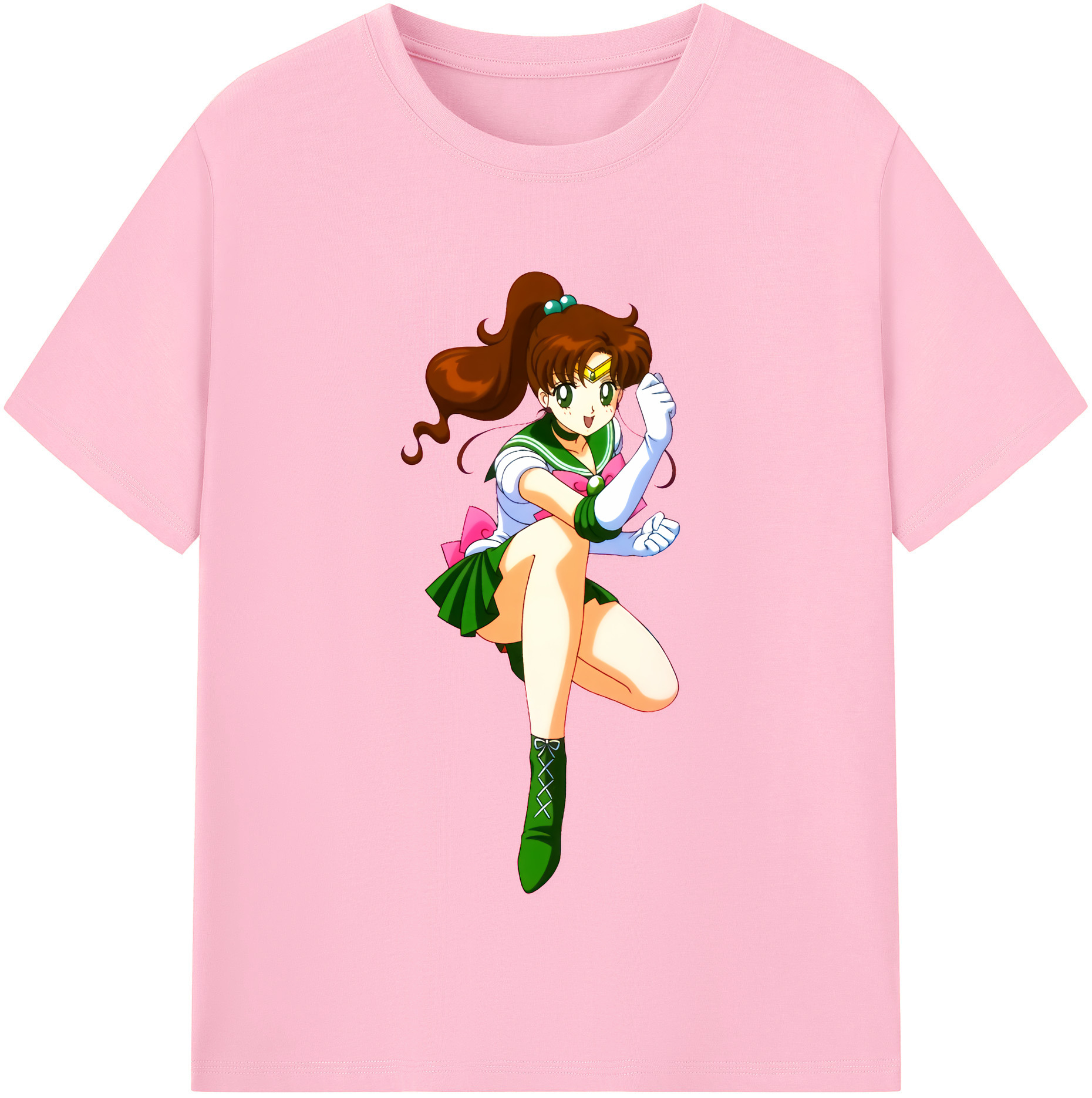 （画像用） 美少女戦士セーラームーン 木野 まこと きの まこと Sailor Moon Kino Makoto （セーラージュピター；Sailor Jupiter） 綿100％半袖Tシャツ（フロントプリント）