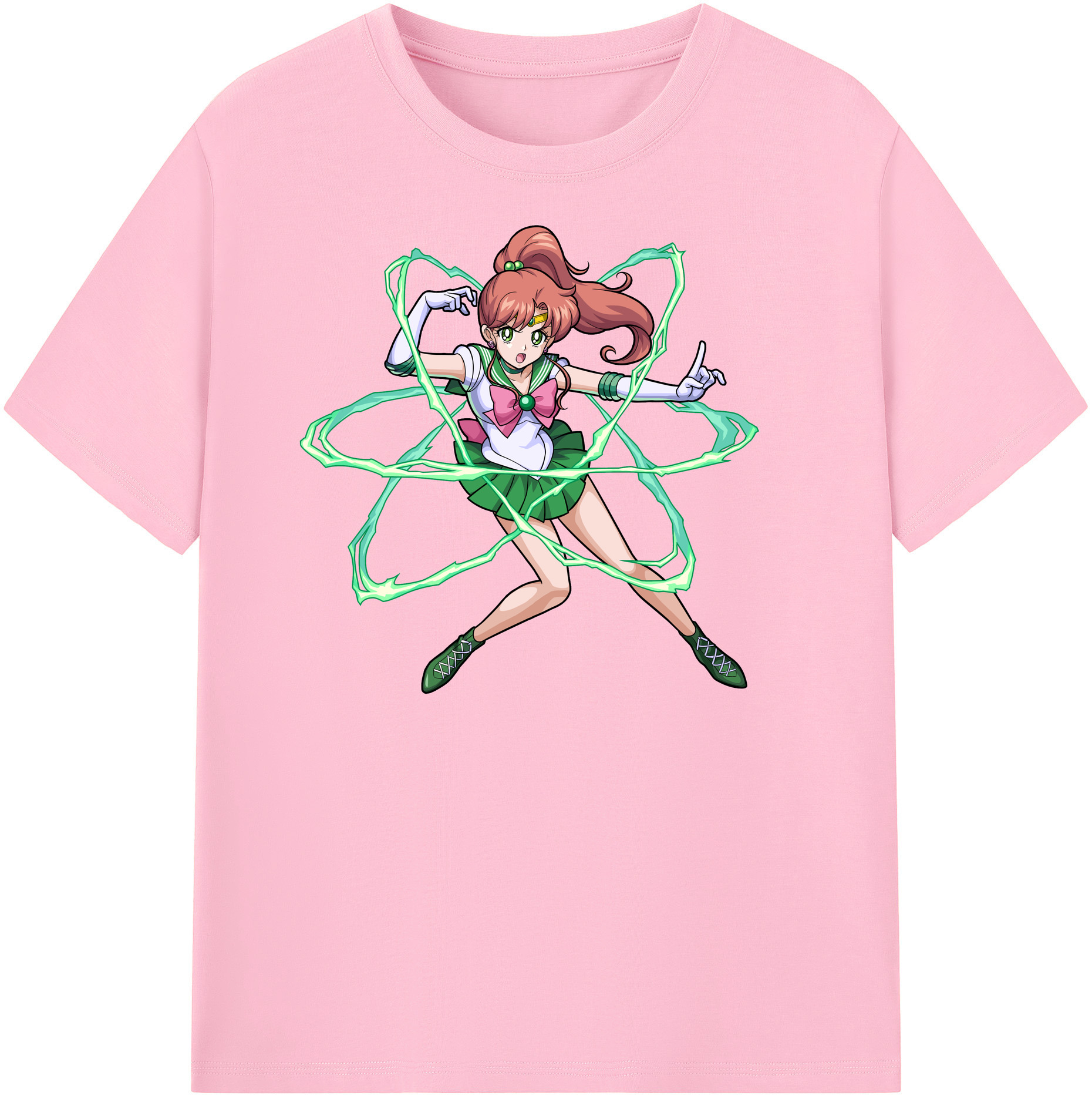 （画像用） 美少女戦士セーラームーン 木野 まこと きの まこと Sailor Moon Kino Makoto （セーラージュピター；Sailor Jupiter） 綿100％半袖Tシャツ（フロントプリント）