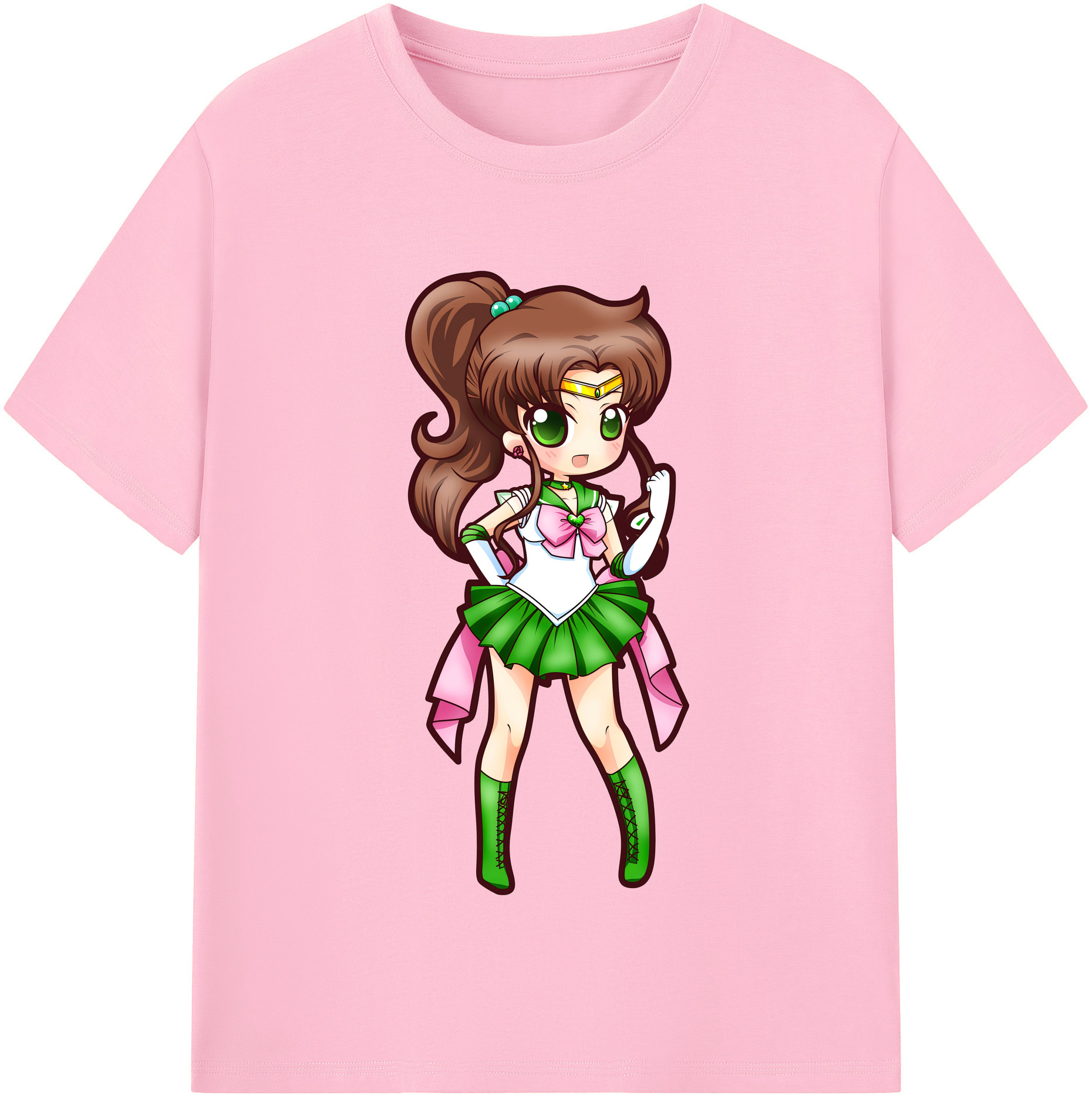 （画像用） 美少女戦士セーラームーン 木野 まこと きの まこと Sailor Moon Kino Makoto （セーラージュピター；Sailor Jupiter） 綿100％半袖Tシャツ（フロントプリント）