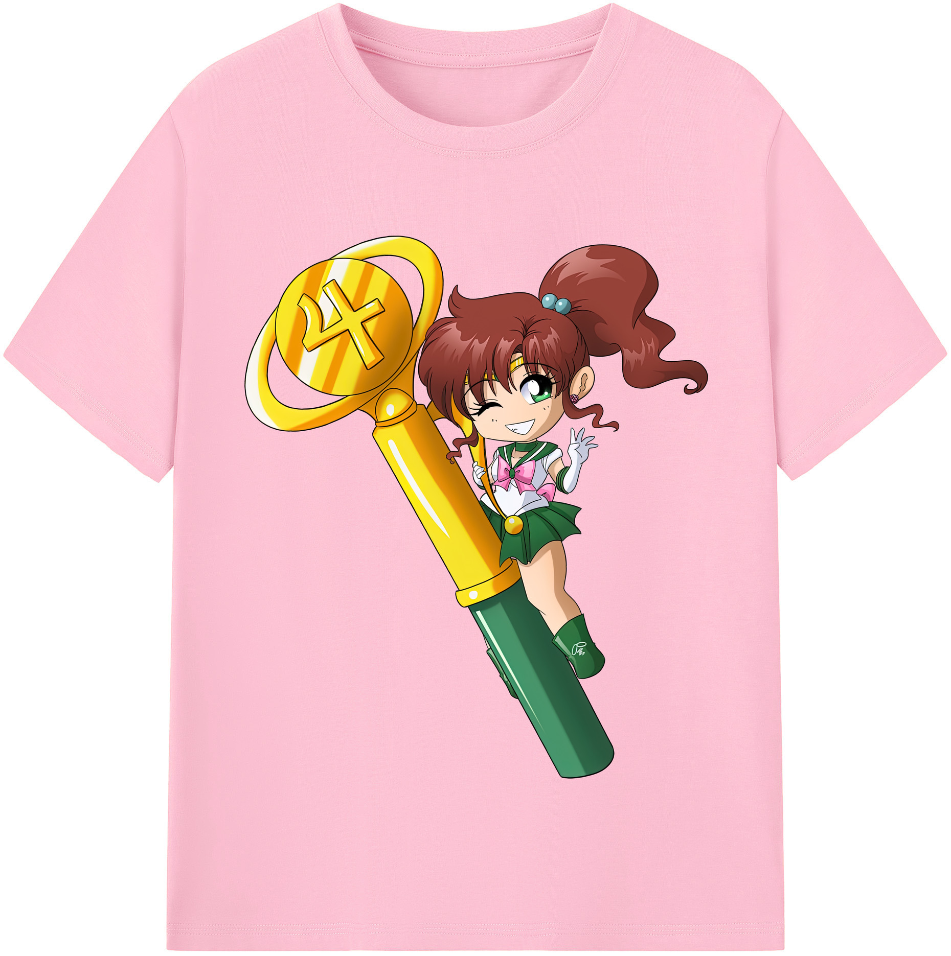 （画像用） 美少女戦士セーラームーン 木野 まこと きの まこと Sailor Moon Kino Makoto （セーラージュピター；Sailor Jupiter） 綿100％半袖Tシャツ（フロントプリント）