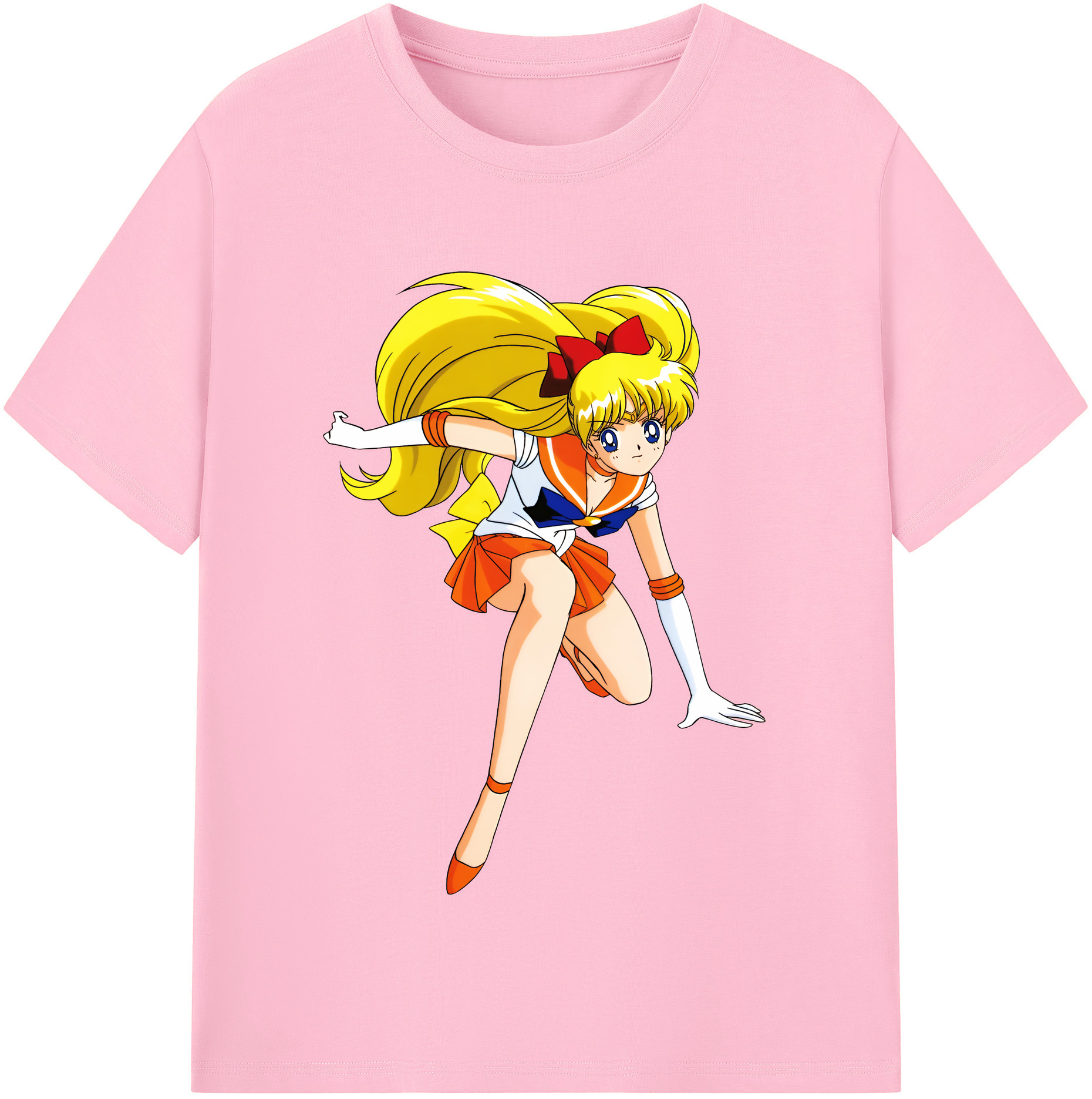 （画像用） 美少女戦士セーラームーン 愛野 美奈子 あいの みなこ Sailor Moon Aino Minako 綿100％半袖Tシャツ（フロントプリント）