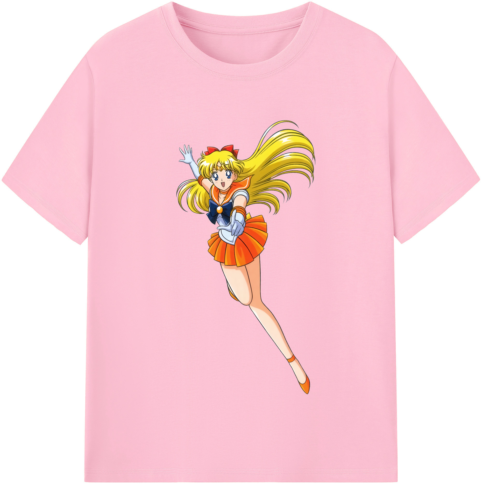（画像用） 美少女戦士セーラームーン 愛野 美奈子 あいの みなこ Sailor Moon Aino Minako 綿100％半袖Tシャツ（フロントプリント）
