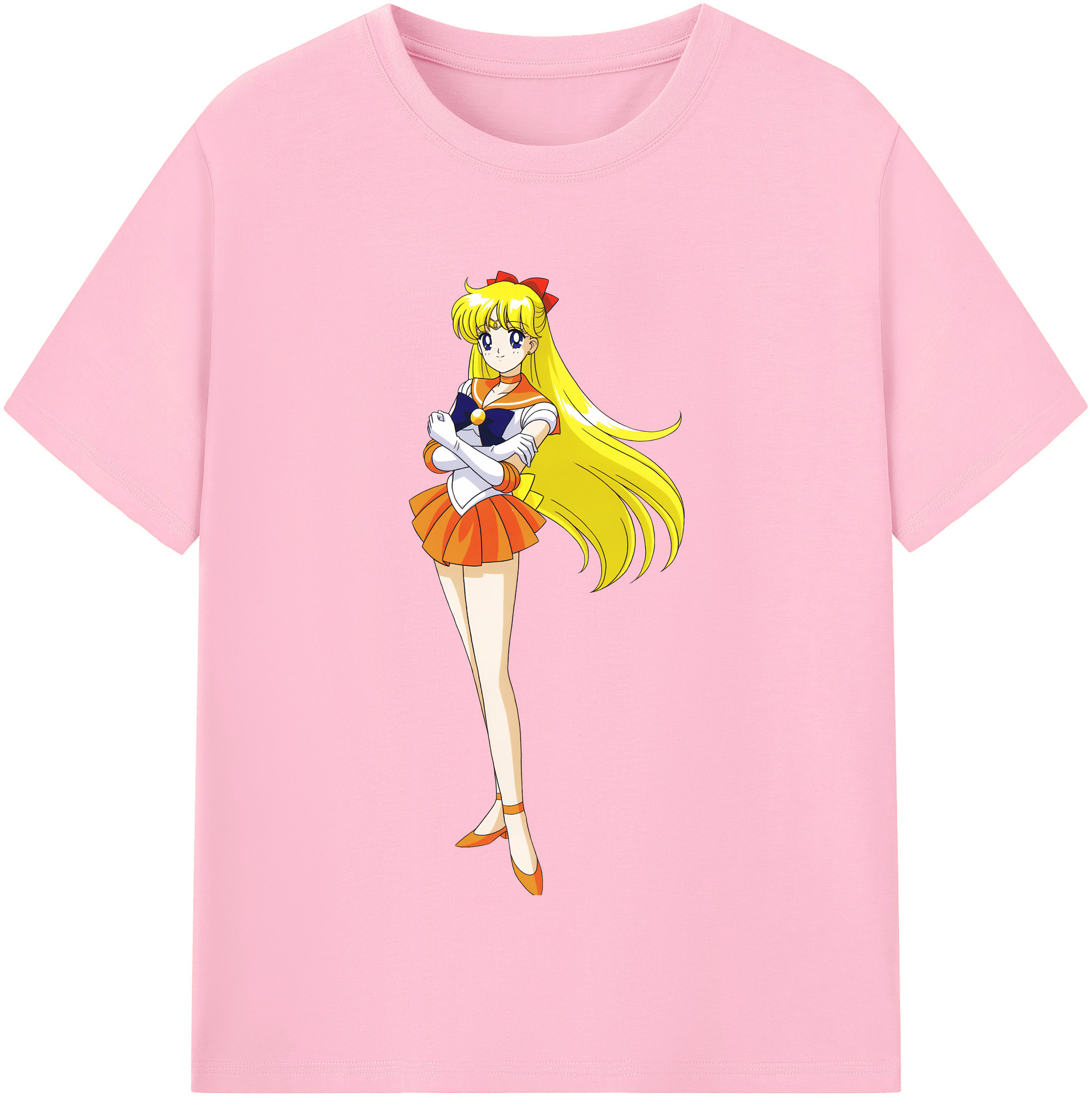 （画像用） 美少女戦士セーラームーン 愛野 美奈子 あいの みなこ Sailor Moon Aino Minako 綿100％半袖Tシャツ（フロントプリント）