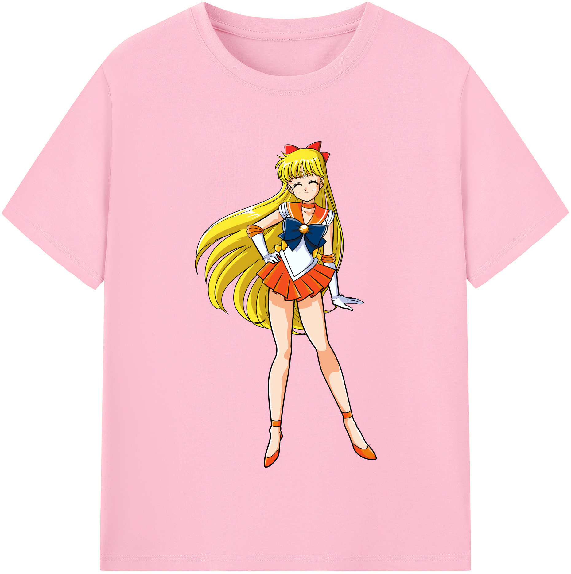 （画像用） 美少女戦士セーラームーン 愛野 美奈子 あいの みなこ Sailor Moon Aino Minako 綿100％半袖Tシャツ（フロントプリント）