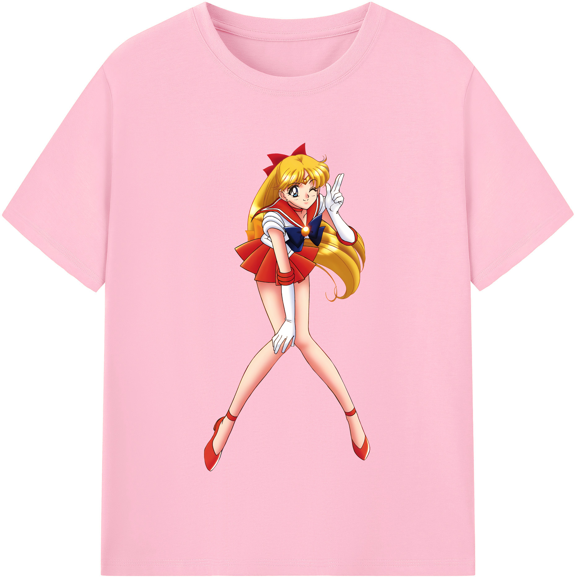 （画像用） 美少女戦士セーラームーン 愛野 美奈子 あいの みなこ Sailor Moon Aino Minako 綿100％半袖Tシャツ（フロントプリント）