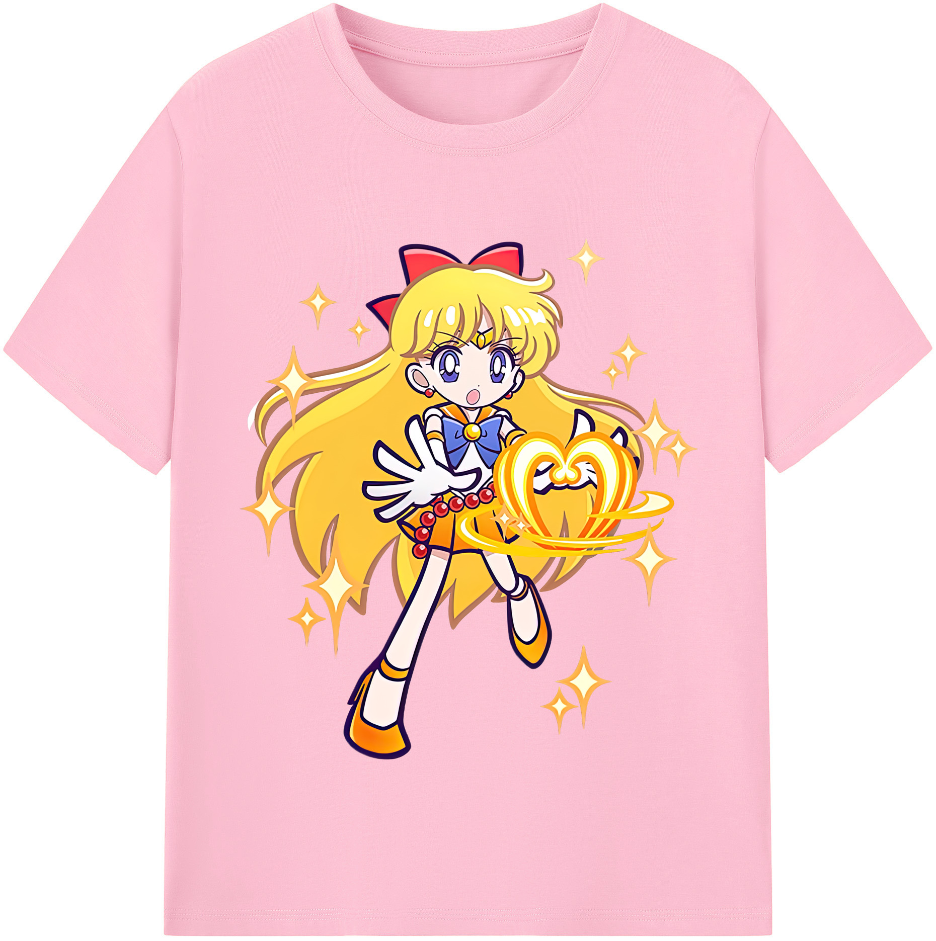 （画像用） 美少女戦士セーラームーン 愛野 美奈子 あいの みなこ Sailor Moon Aino Minako 綿100％半袖Tシャツ（フロントプリント）