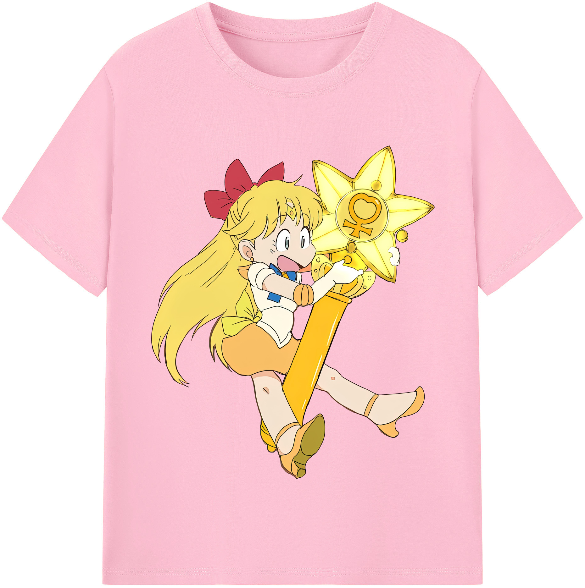 （画像用） 美少女戦士セーラームーン 愛野 美奈子 あいの みなこ Sailor Moon Aino Minako 綿100％半袖Tシャツ（フロントプリント）