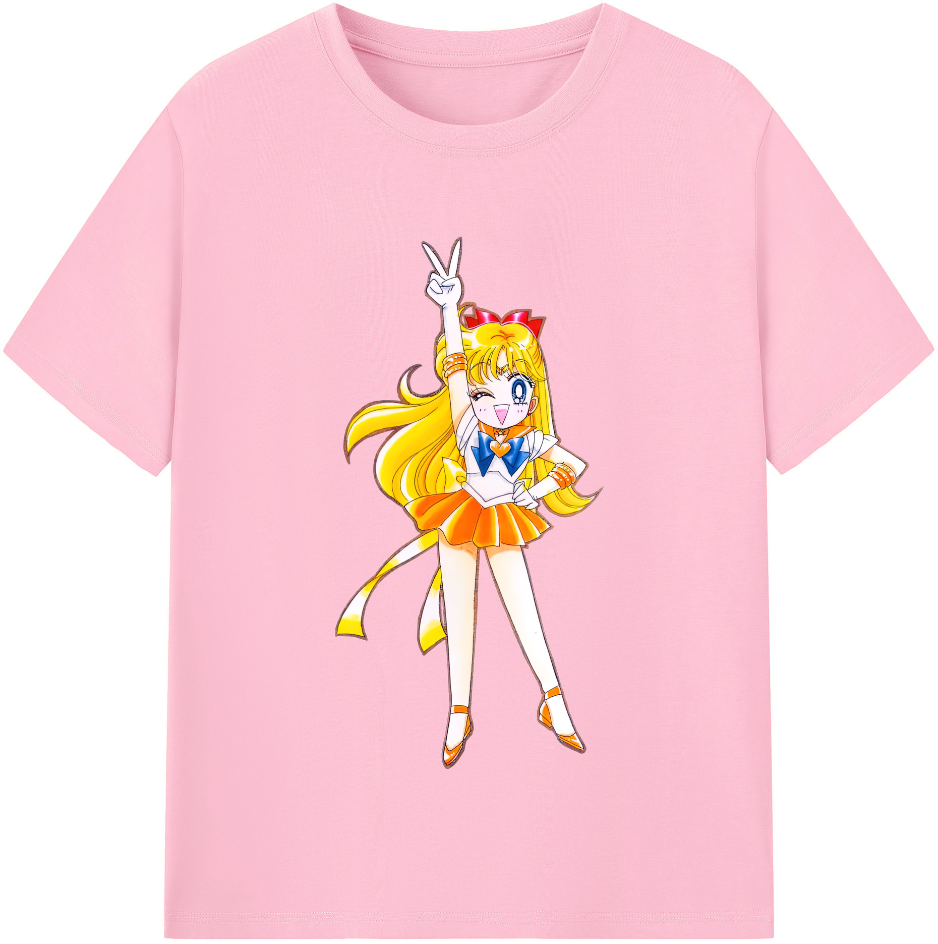 （画像用） 美少女戦士セーラームーン 愛野 美奈子 あいの みなこ Sailor Moon Aino Minako 綿100％半袖Tシャツ（フロントプリント）