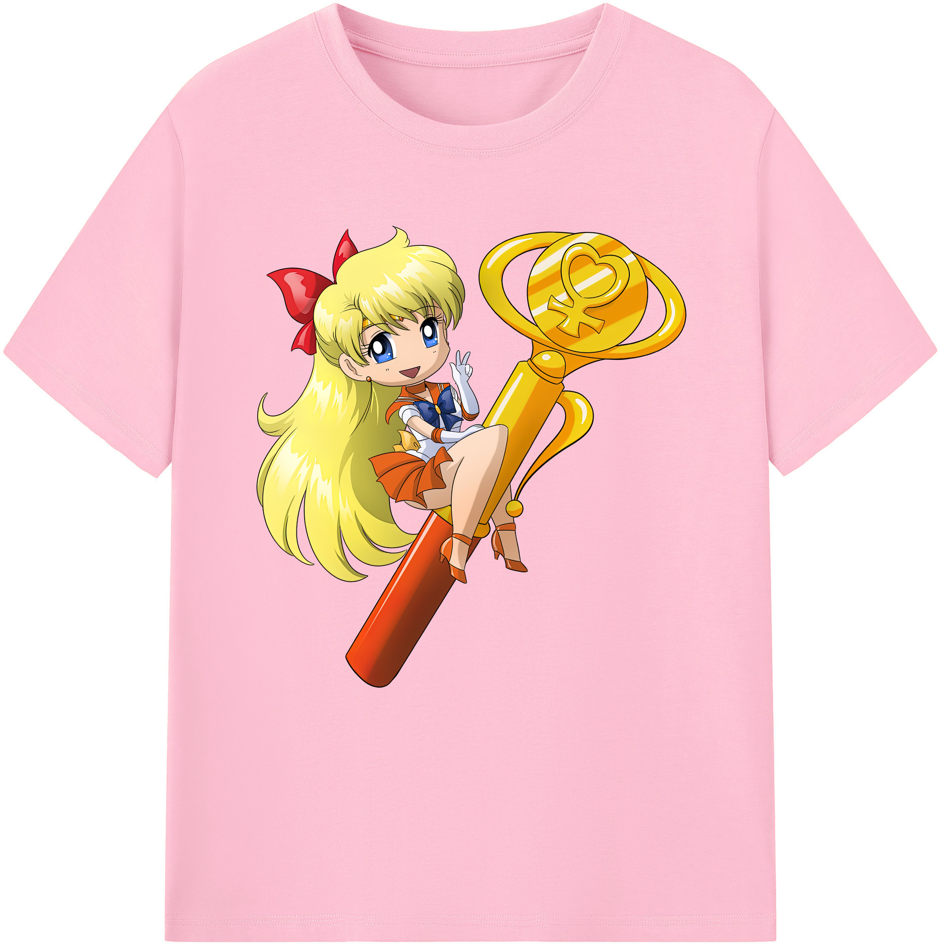 （画像用） 美少女戦士セーラームーン 愛野 美奈子 あいの みなこ Sailor Moon Aino Minako 綿100％半袖Tシャツ（フロントプリント）