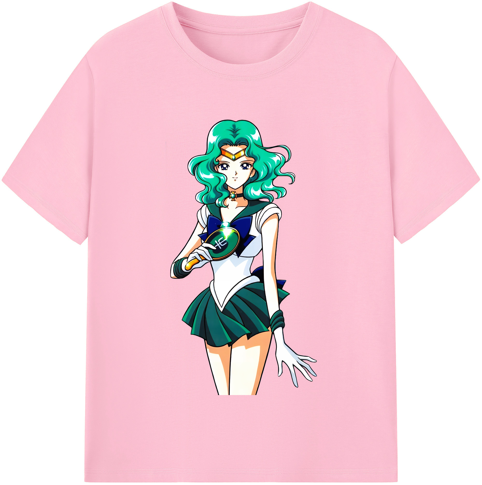 （画像用） 美少女戦士セーラームーン 海王 みちる（かいおう みちる） Sailor Moon Kaiou Michiru 綿100％半袖Tシャツ（フロントプリント）