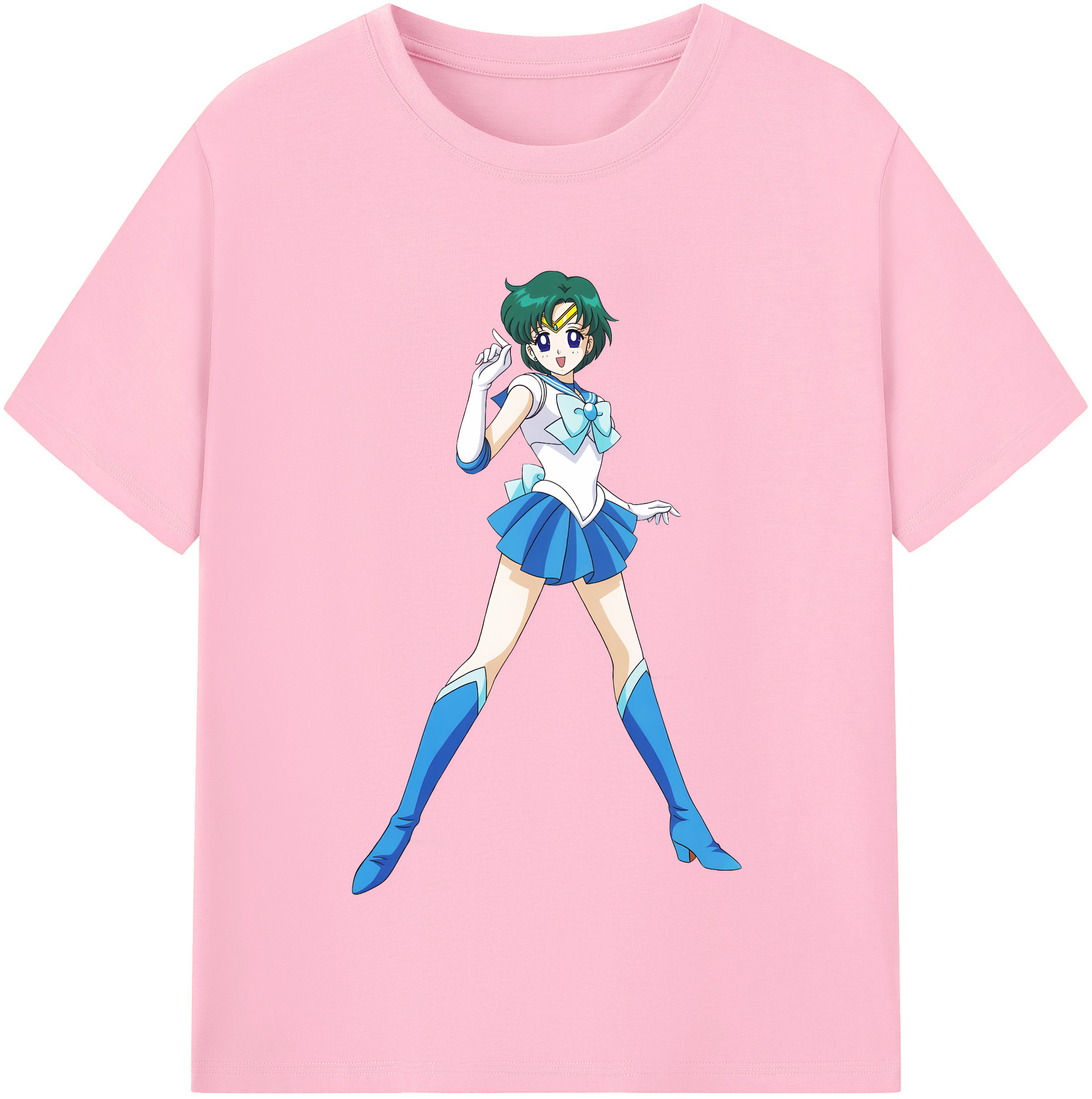 （画像用） 美少女戦士セーラームーン 海王 みちる（かいおう みちる） Sailor Moon Kaiou Michiru 綿100％半袖Tシャツ（フロントプリント）