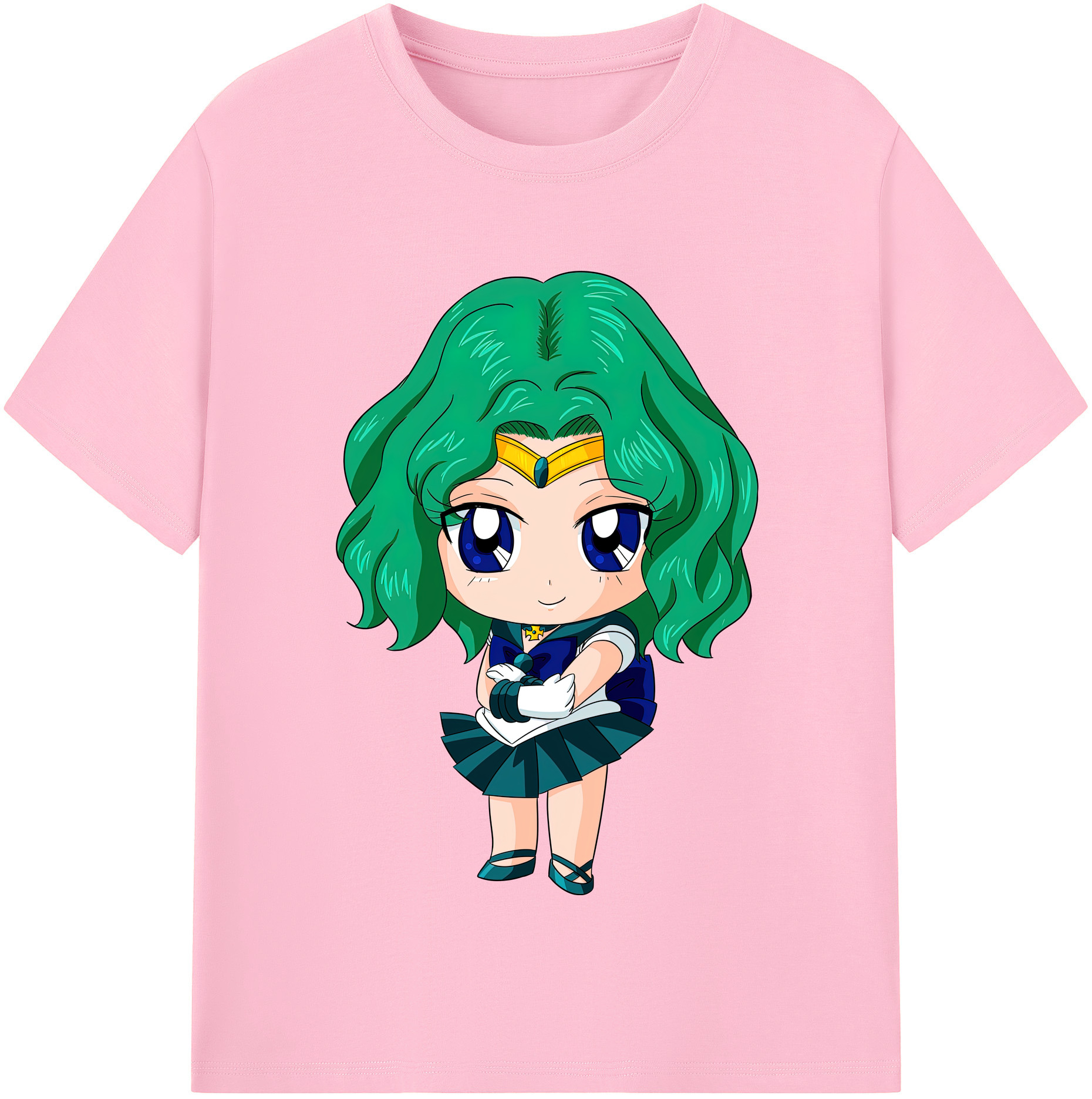 （画像用） 美少女戦士セーラームーン 海王 みちる（かいおう みちる） Sailor Moon Kaiou Michiru 綿100％半袖Tシャツ（フロントプリント）