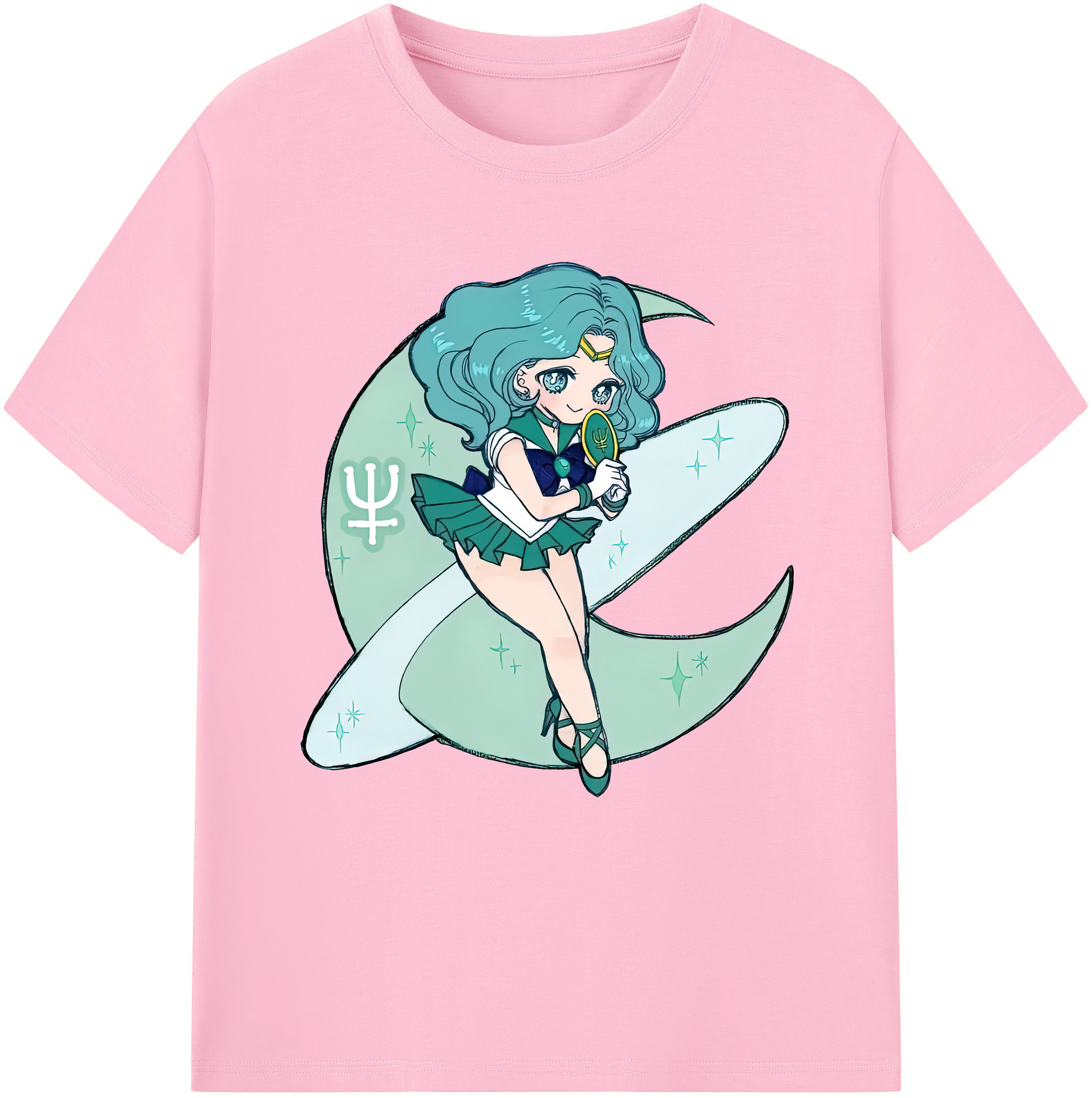 （画像用） 美少女戦士セーラームーン 海王 みちる（かいおう みちる） Sailor Moon Kaiou Michiru 綿100％半袖Tシャツ（フロントプリント）