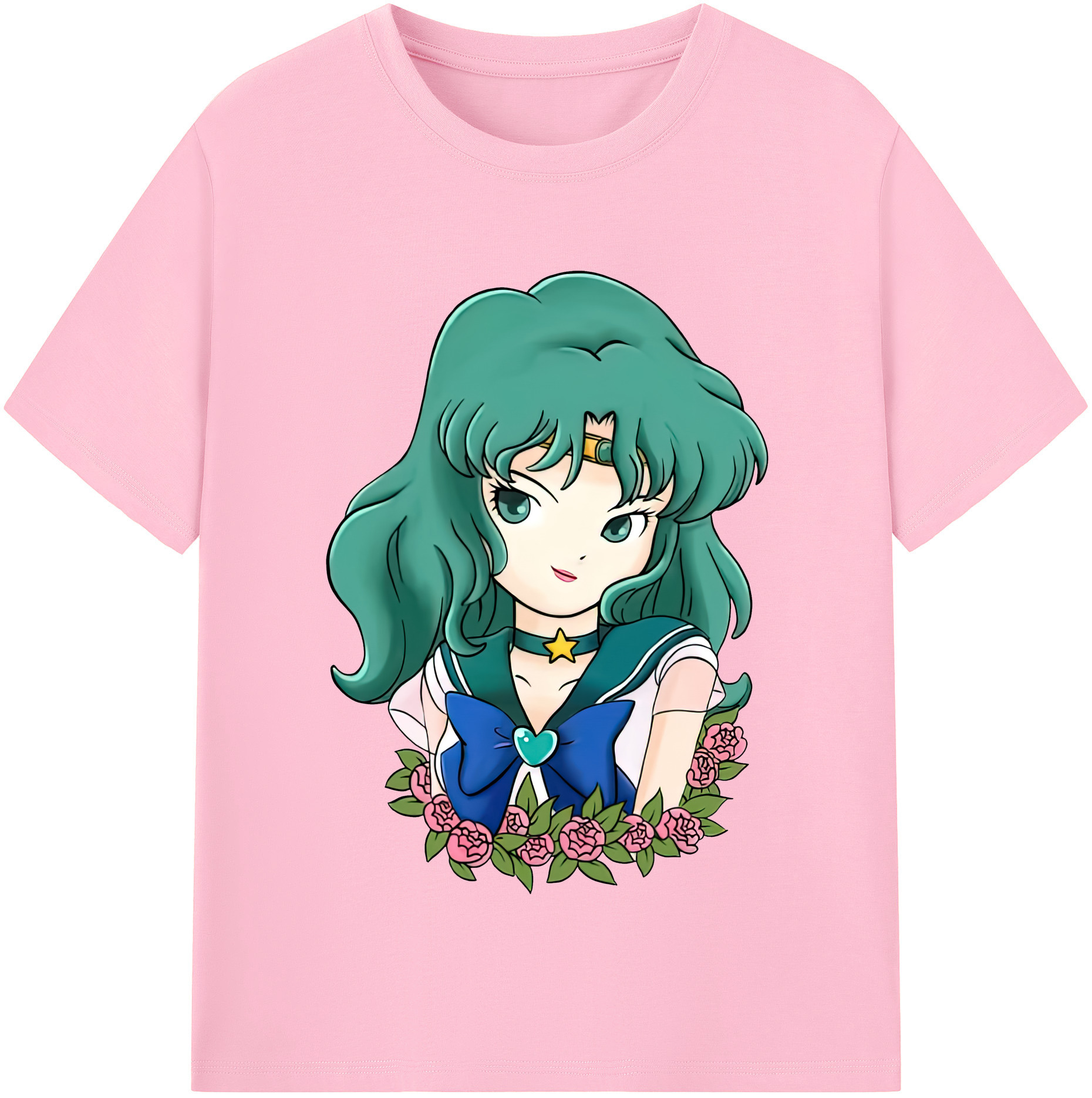 （画像用） 美少女戦士セーラームーン 海王 みちる（かいおう みちる） Sailor Moon Kaiou Michiru 綿100％半袖Tシャツ（フロントプリント）