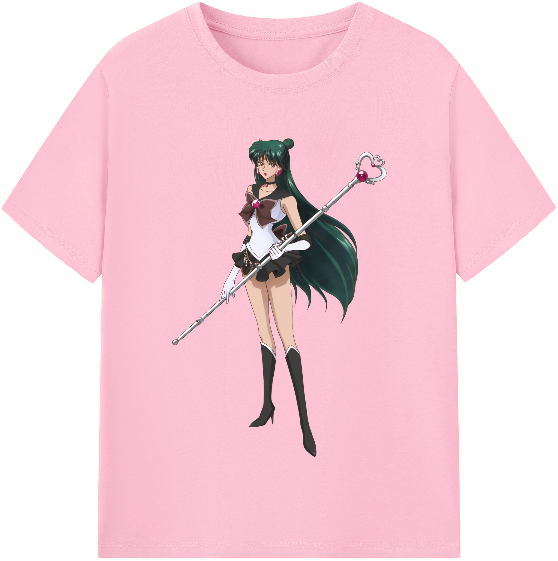 （画像用） 美少女戦士セーラームーン 冥王せつな Sailor Moon Meiou Setsuna 綿100％半袖Tシャツ（フロントプリント）