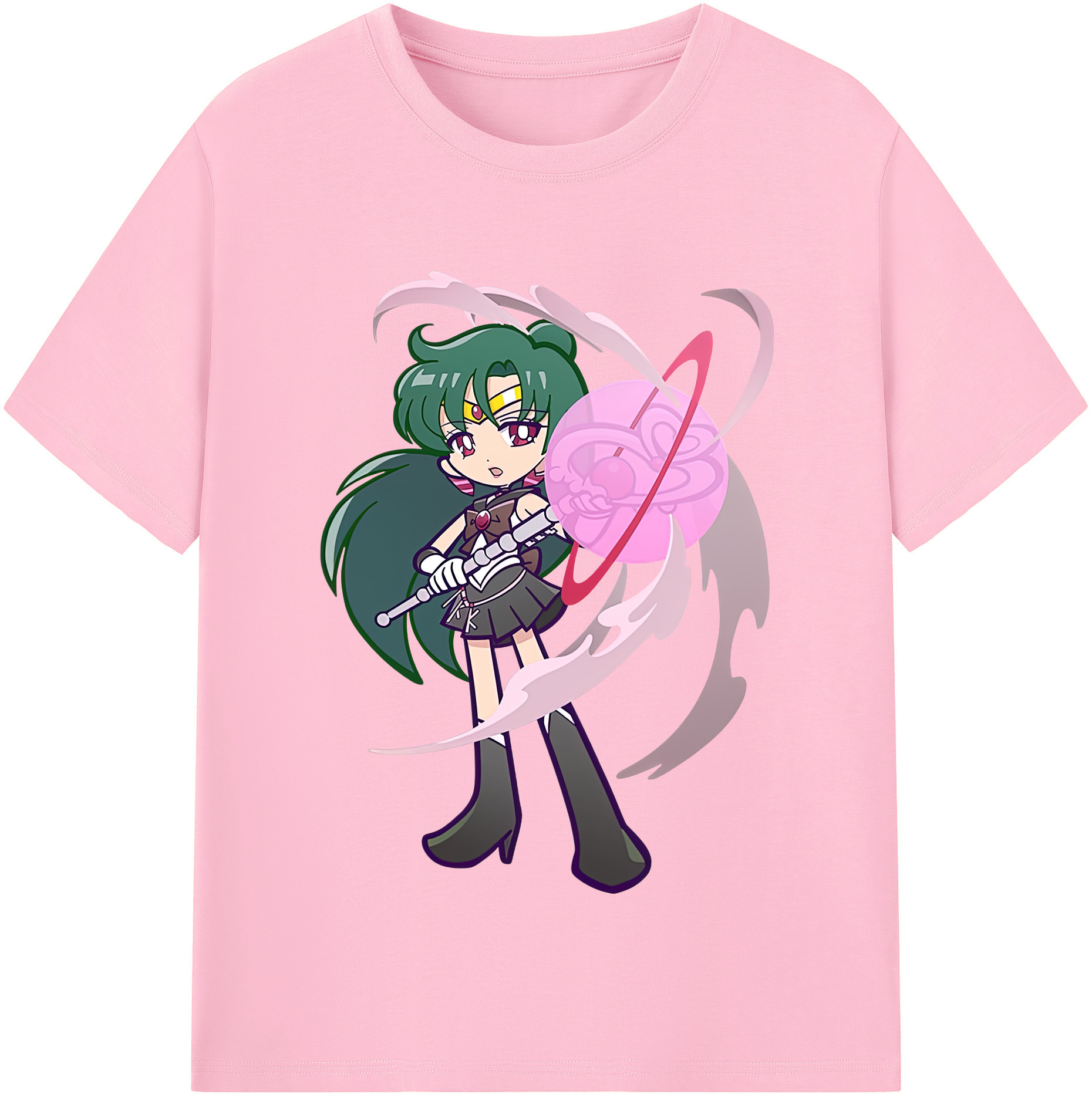 （画像用） 美少女戦士セーラームーン 冥王せつな Sailor Moon Meiou Setsuna 綿100％半袖Tシャツ（フロントプリント）
