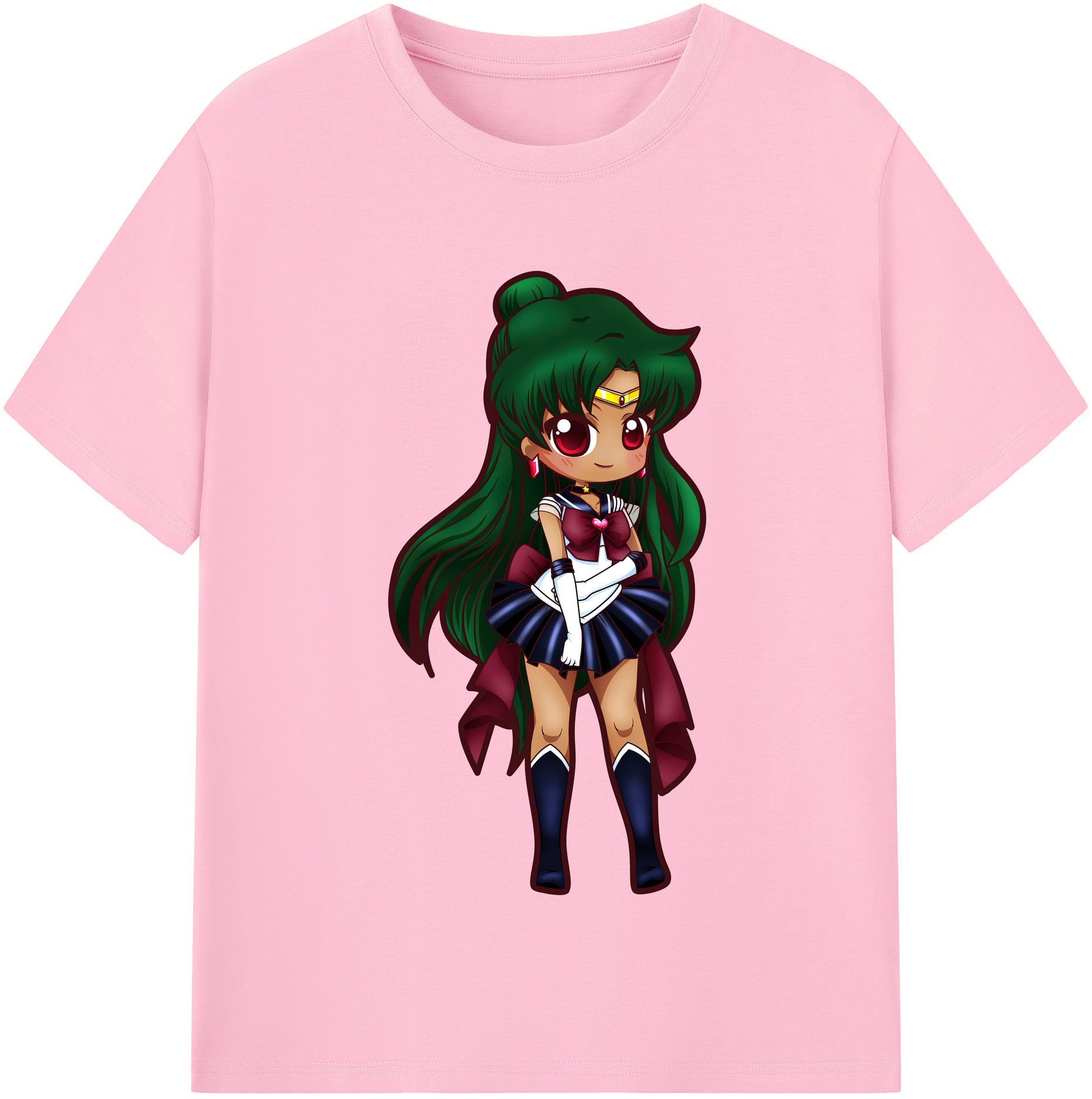 （画像用） 美少女戦士セーラームーン 冥王せつな Sailor Moon Meiou Setsuna 綿100％半袖Tシャツ（フロントプリント）