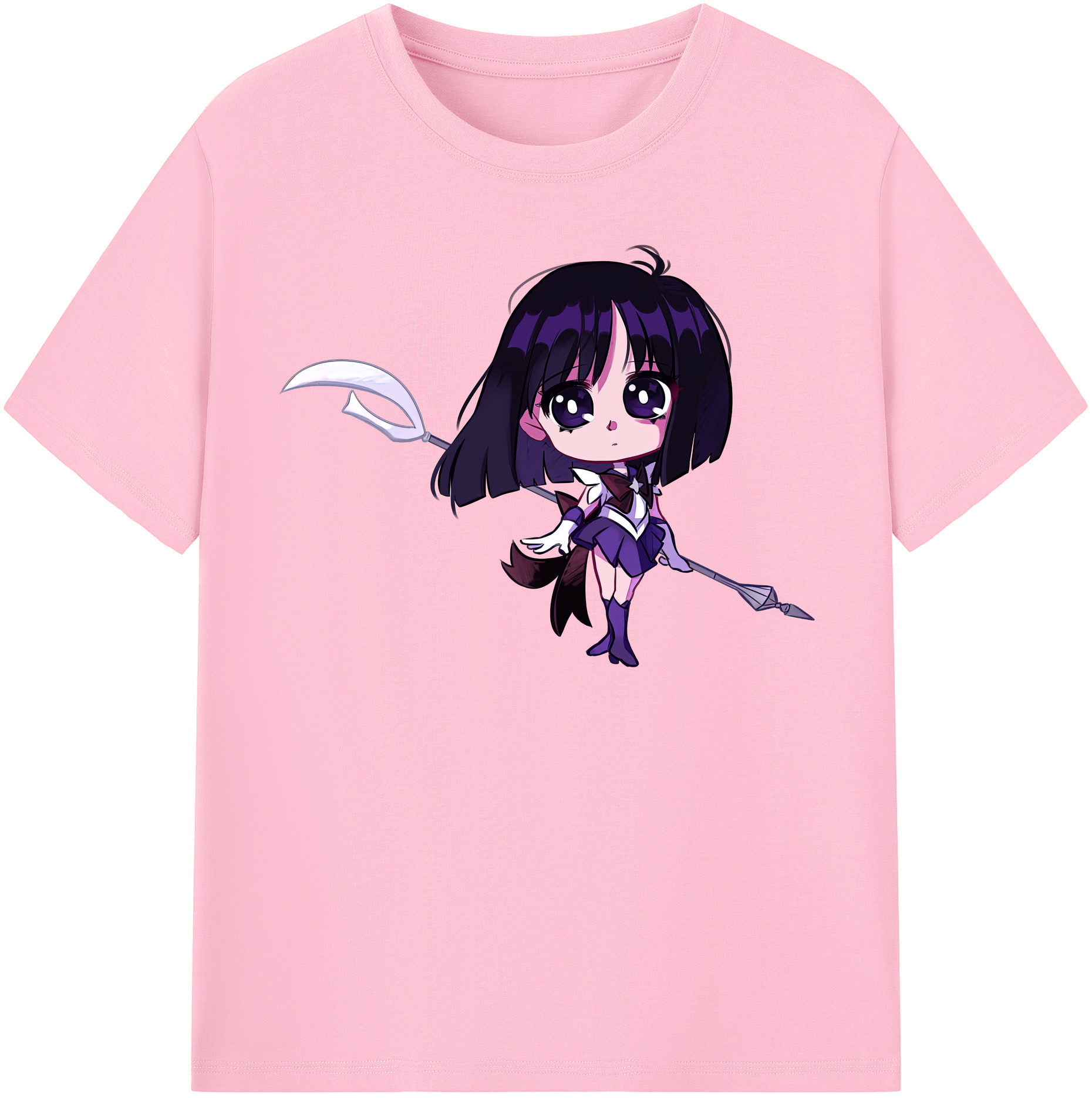 （画像用） 美少女戦士セーラームーン 土萠ほたる Sailor Moon Tomoe Hotaru （セーラーサターン；Sailor Saturn） 綿100％半袖Tシャツ（フロントプリント）