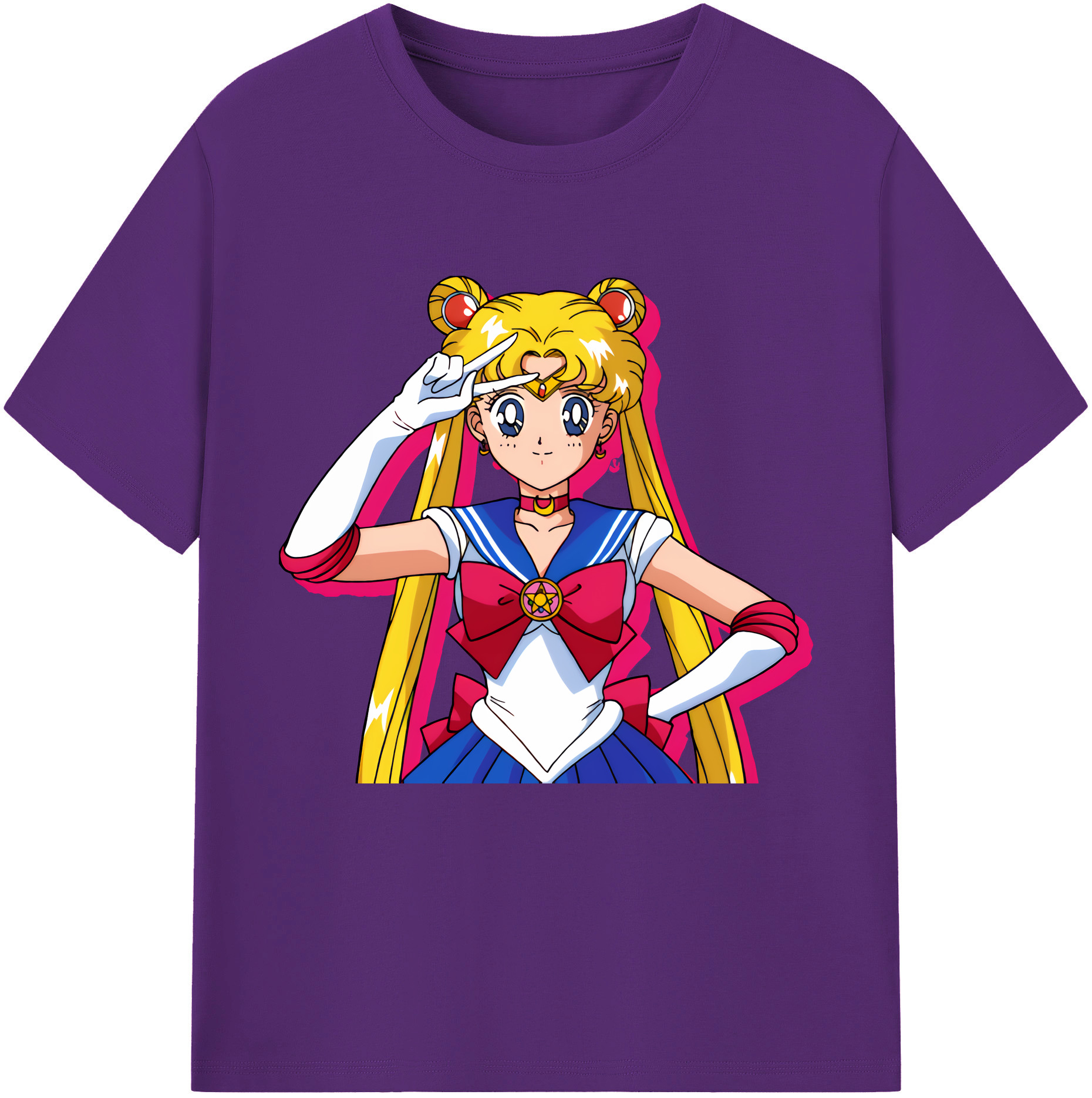（画像用） 美少女戦士セーラームーン 月野 うさぎ つきの うさぎ Sailor Moon Tsukino Usagi 綿100％半袖Tシャツ（フロントプリント）