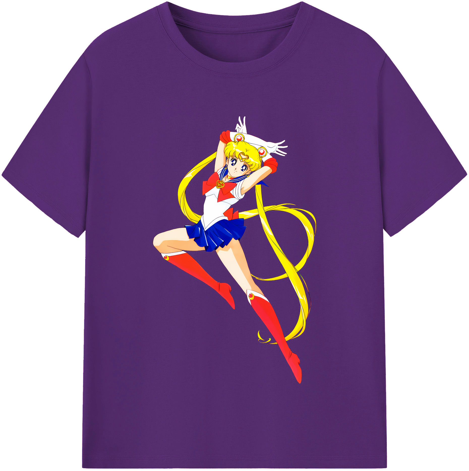 （画像用） 美少女戦士セーラームーン 月野 うさぎ つきの うさぎ Sailor Moon Tsukino Usagi 綿100％半袖Tシャツ（フロントプリント）