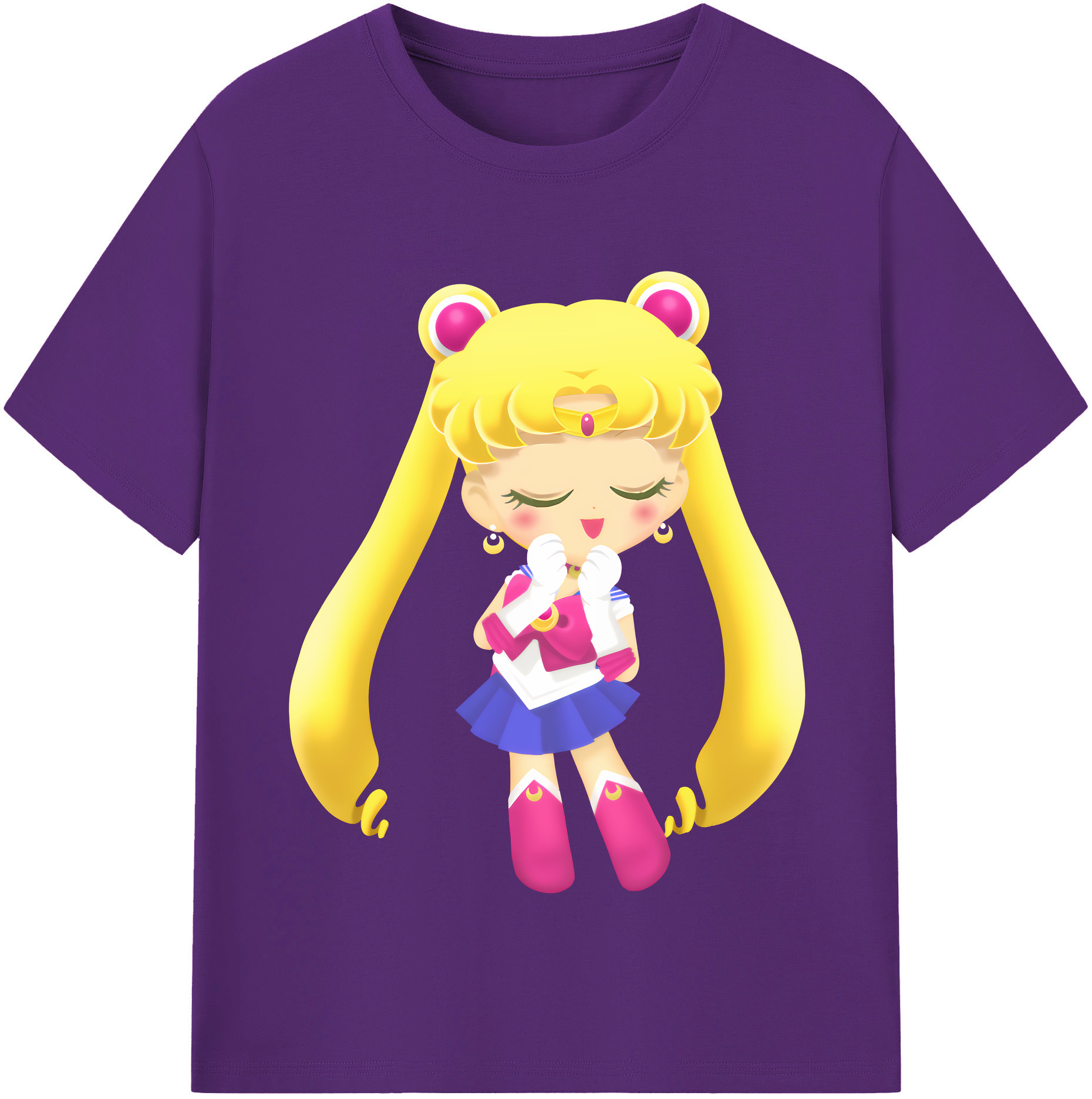 （画像用） 美少女戦士セーラームーン 月野 うさぎ つきの うさぎ Sailor Moon Tsukino Usagi 綿100％半袖Tシャツ（フロントプリント）